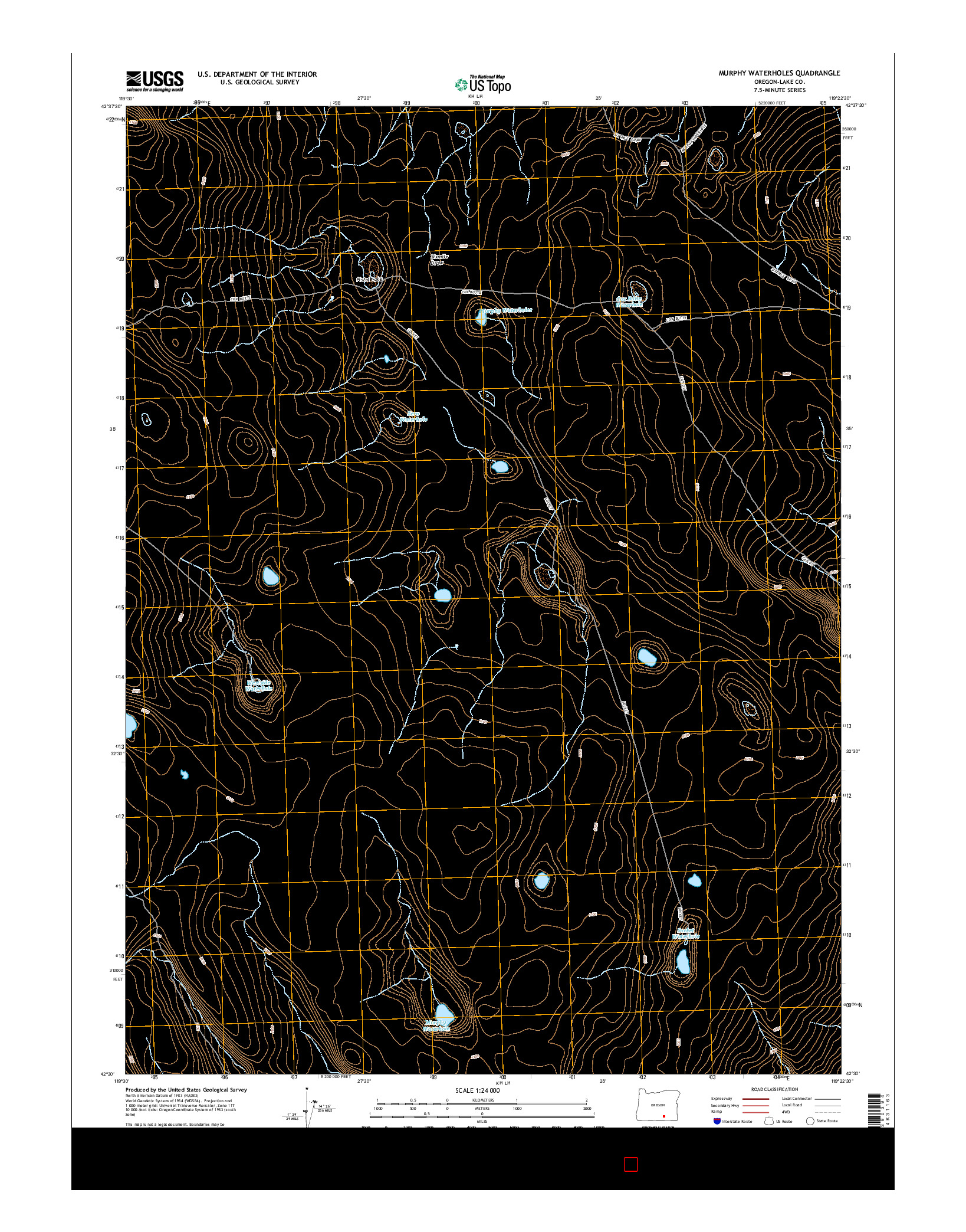 USGS US TOPO 7.5-MINUTE MAP FOR MURPHY WATERHOLES, OR 2014