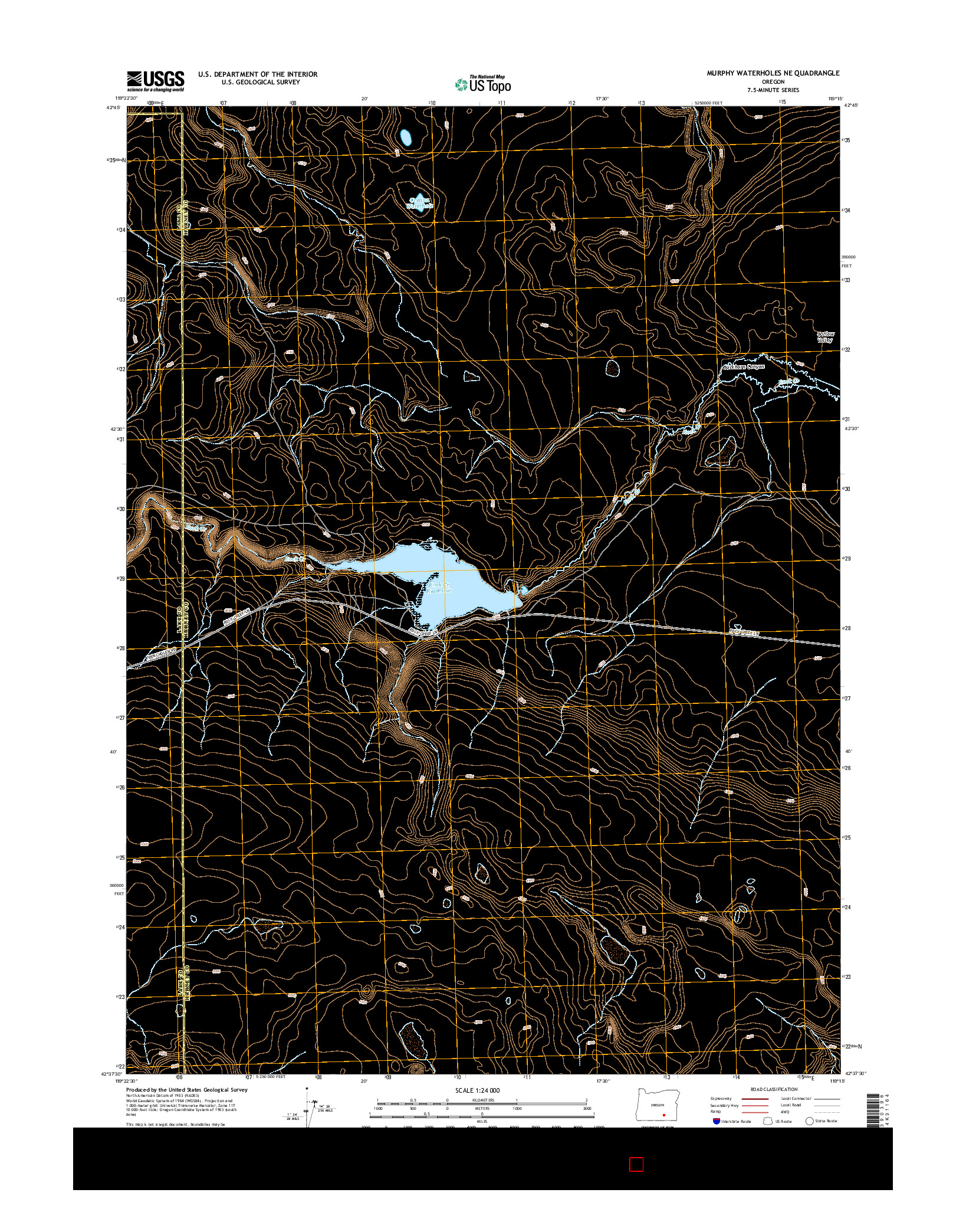 USGS US TOPO 7.5-MINUTE MAP FOR MURPHY WATERHOLES NE, OR 2014