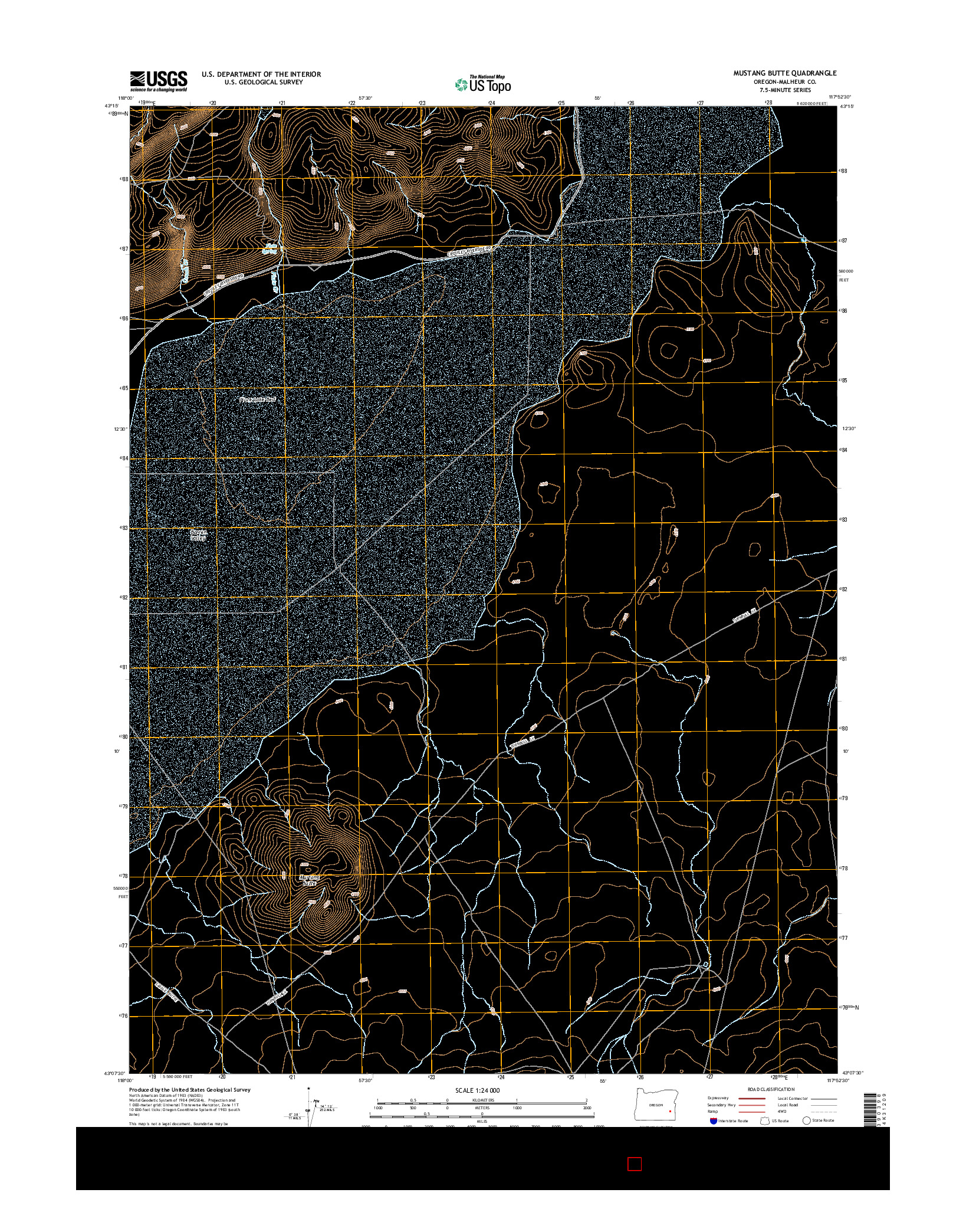 USGS US TOPO 7.5-MINUTE MAP FOR MUSTANG BUTTE, OR 2014