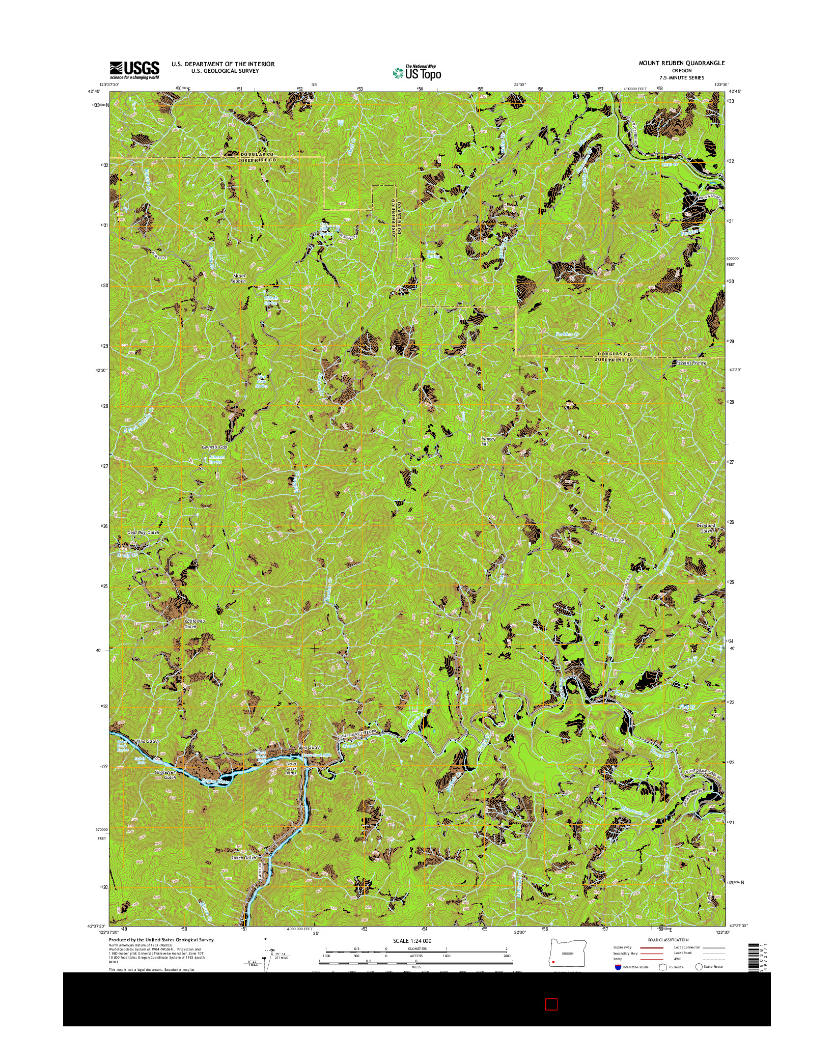 USGS US TOPO 7.5-MINUTE MAP FOR MOUNT REUBEN, OR 2014