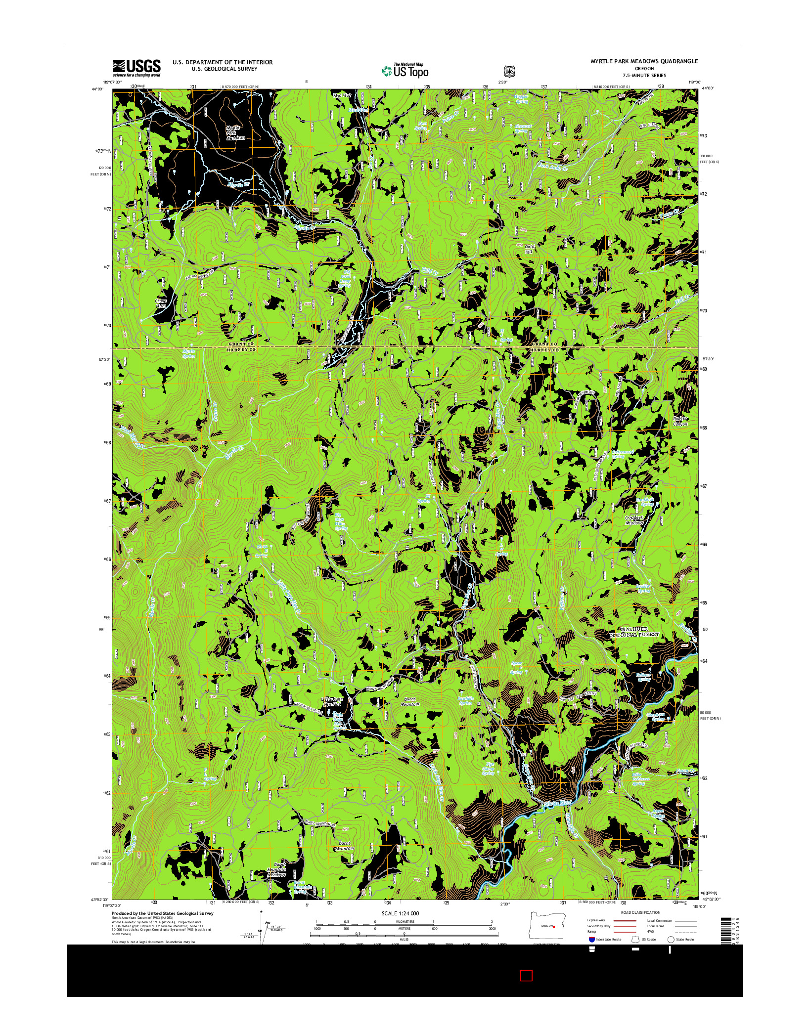 USGS US TOPO 7.5-MINUTE MAP FOR MYRTLE PARK MEADOWS, OR 2014