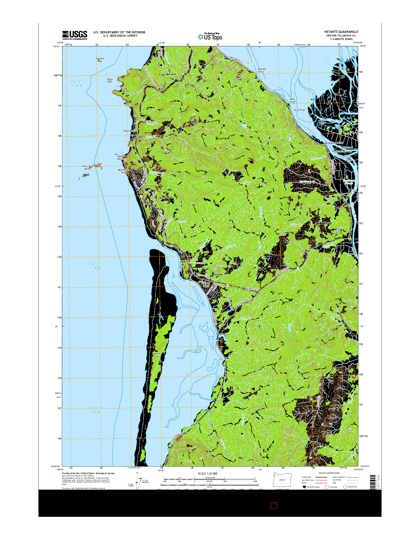 USGS US TOPO 7.5-MINUTE MAP FOR NETARTS, OR 2014