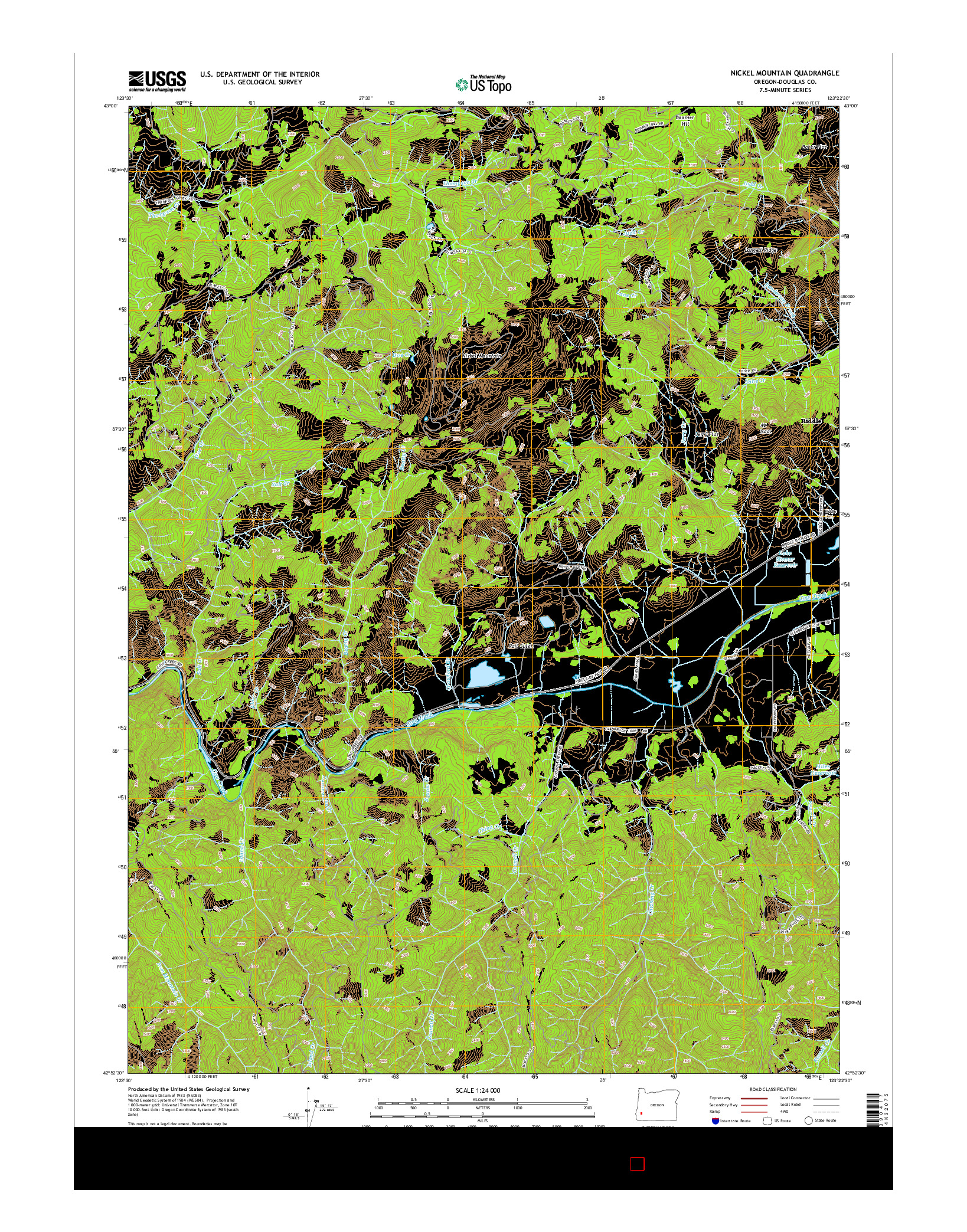 USGS US TOPO 7.5-MINUTE MAP FOR NICKEL MOUNTAIN, OR 2014