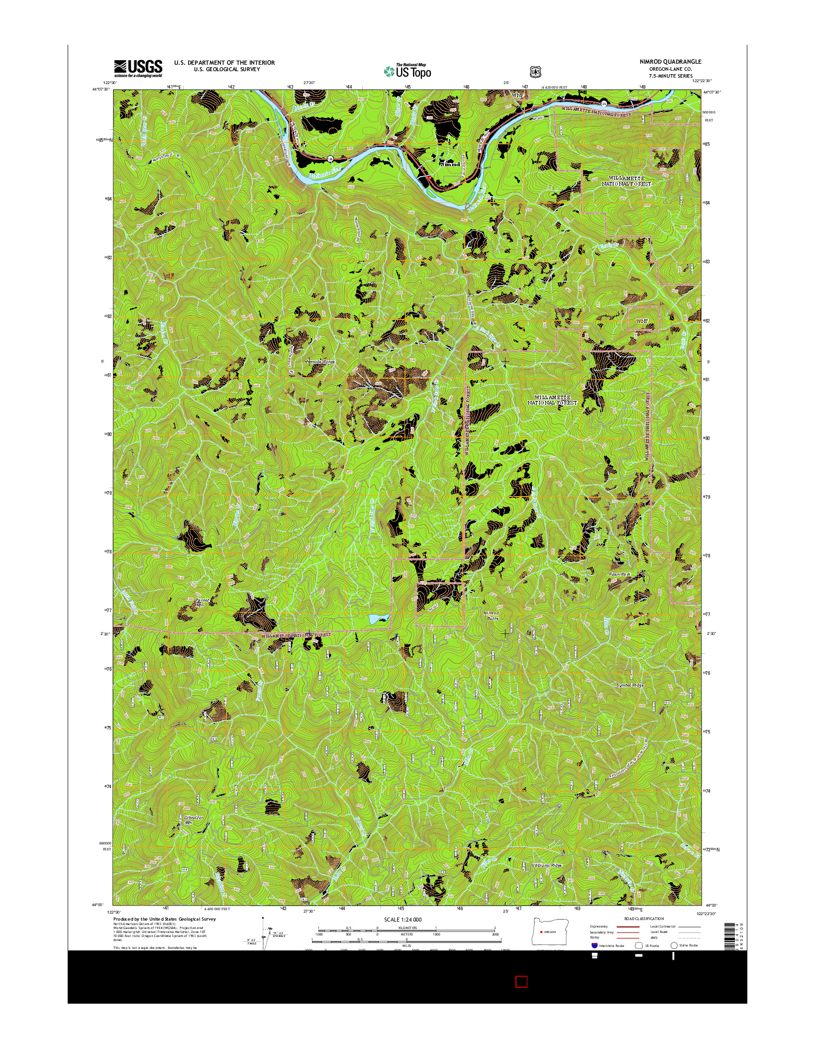 USGS US TOPO 7.5-MINUTE MAP FOR NIMROD, OR 2014