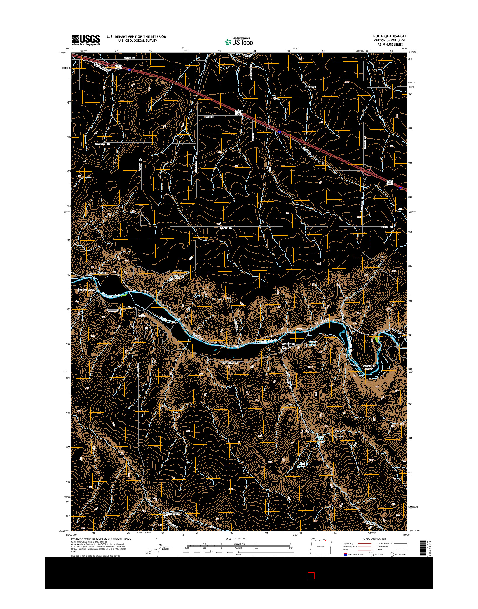 USGS US TOPO 7.5-MINUTE MAP FOR NOLIN, OR 2014