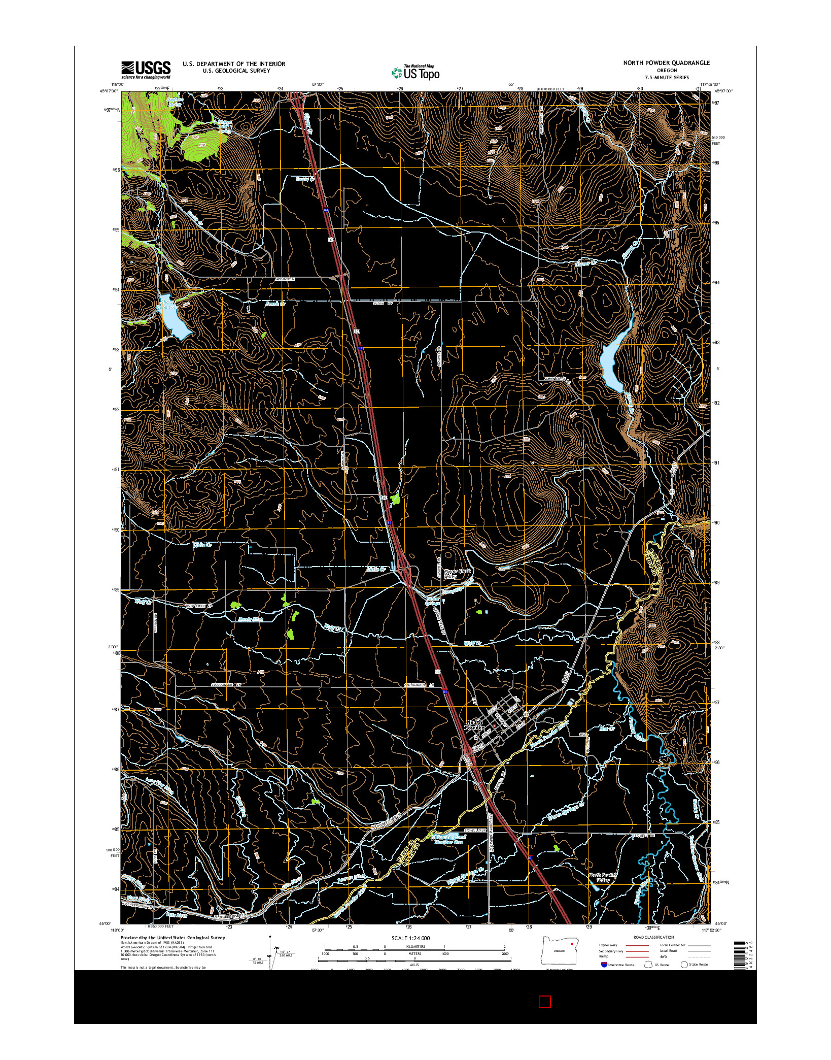 USGS US TOPO 7.5-MINUTE MAP FOR NORTH POWDER, OR 2014