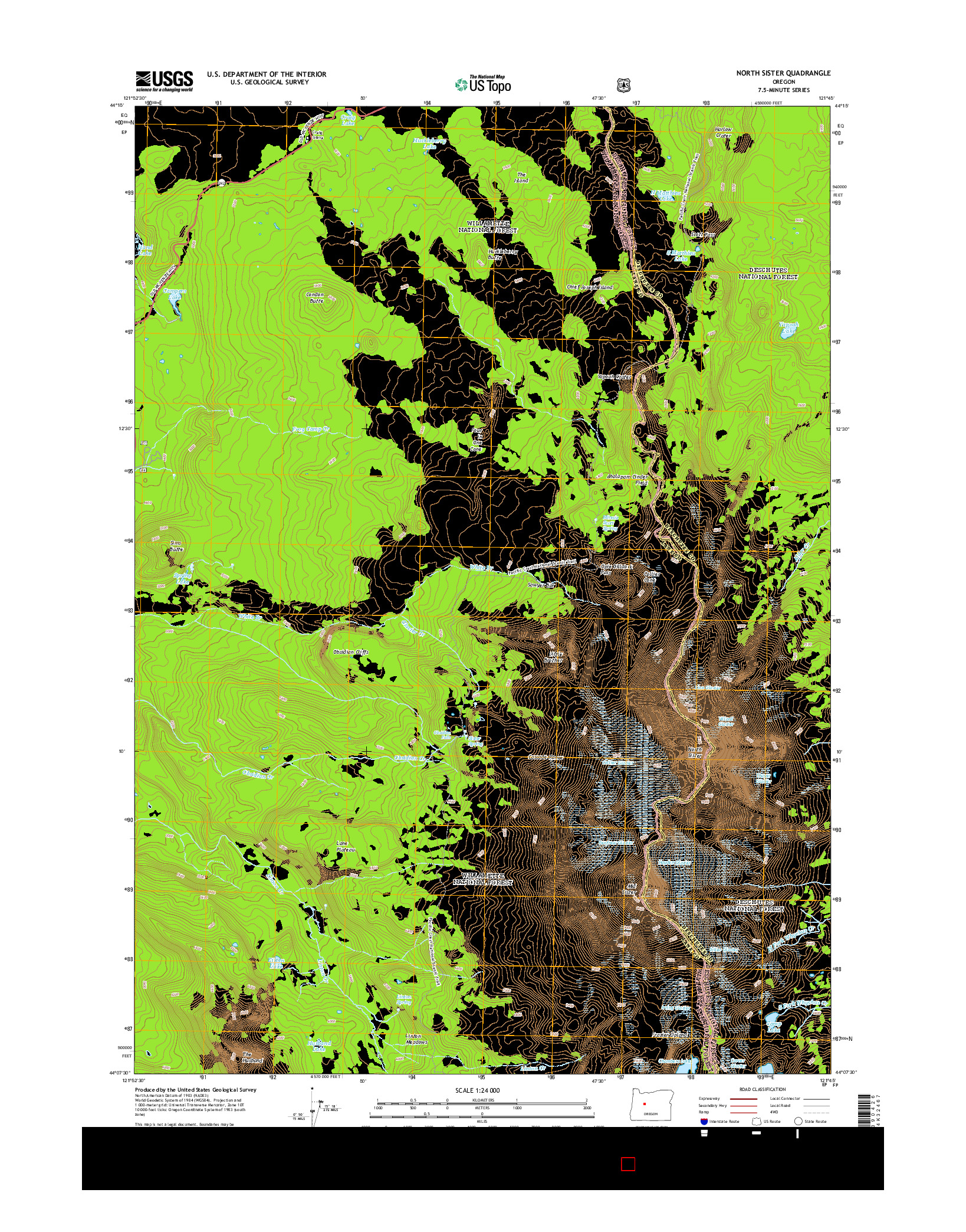 USGS US TOPO 7.5-MINUTE MAP FOR NORTH SISTER, OR 2014