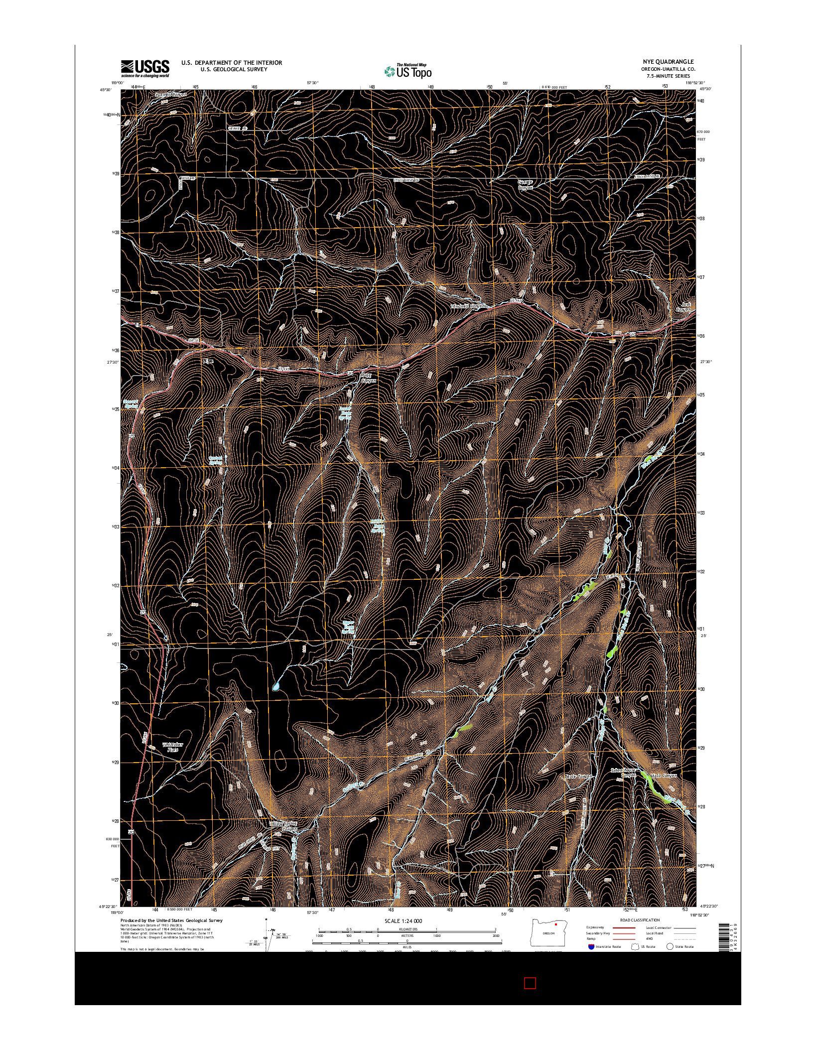 USGS US TOPO 7.5-MINUTE MAP FOR NYE, OR 2014