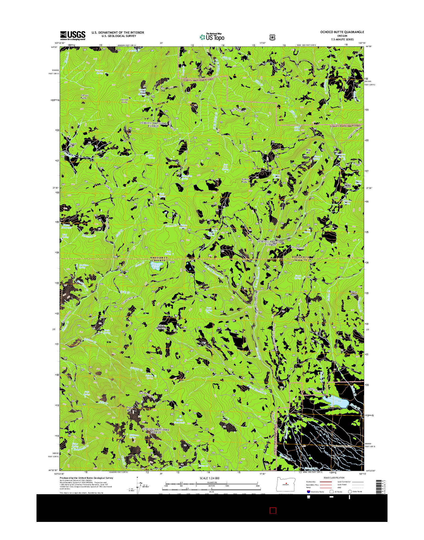 USGS US TOPO 7.5-MINUTE MAP FOR OCHOCO BUTTE, OR 2014