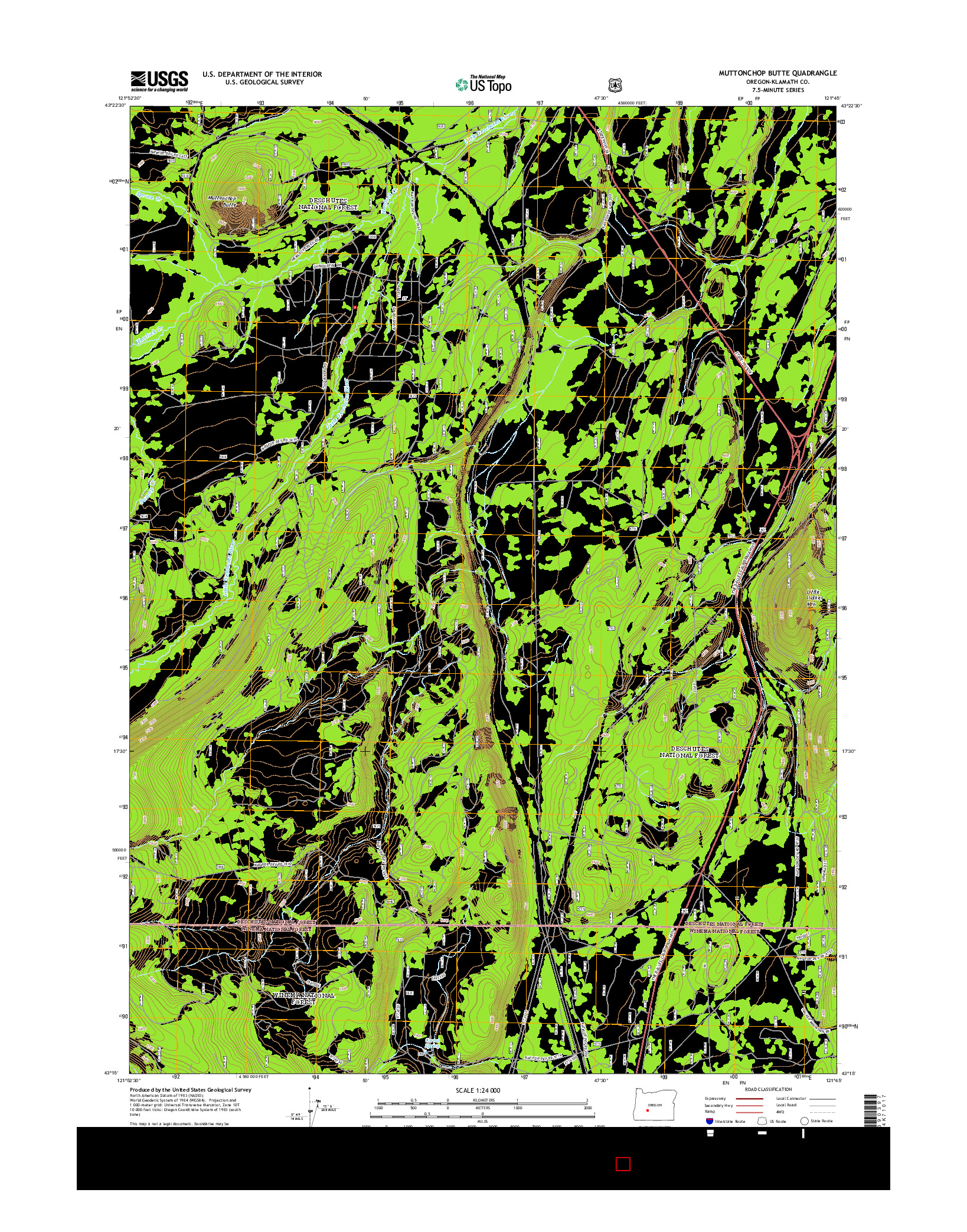 USGS US TOPO 7.5-MINUTE MAP FOR MUTTONCHOP BUTTE, OR 2014