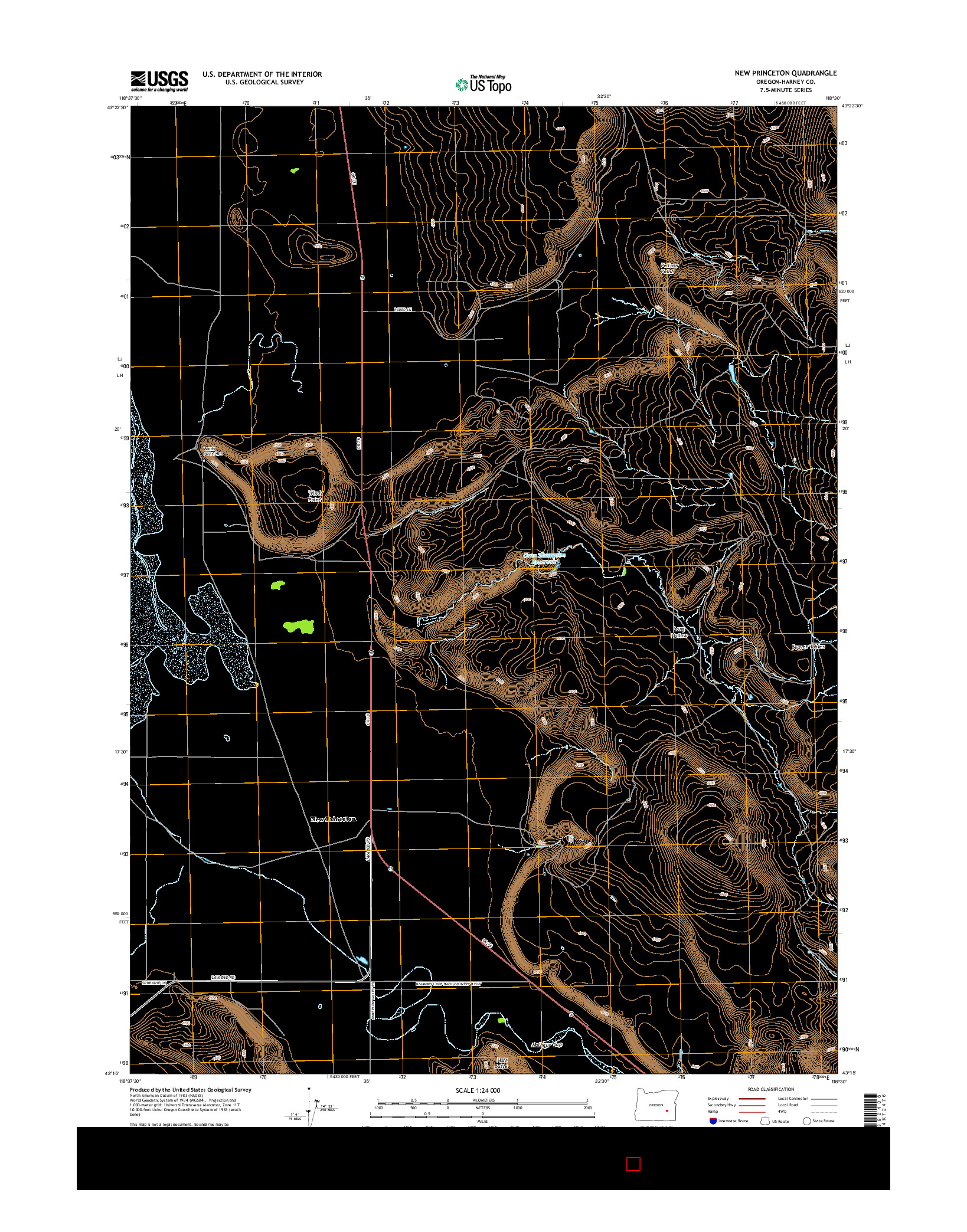 USGS US TOPO 7.5-MINUTE MAP FOR NEW PRINCETON, OR 2014