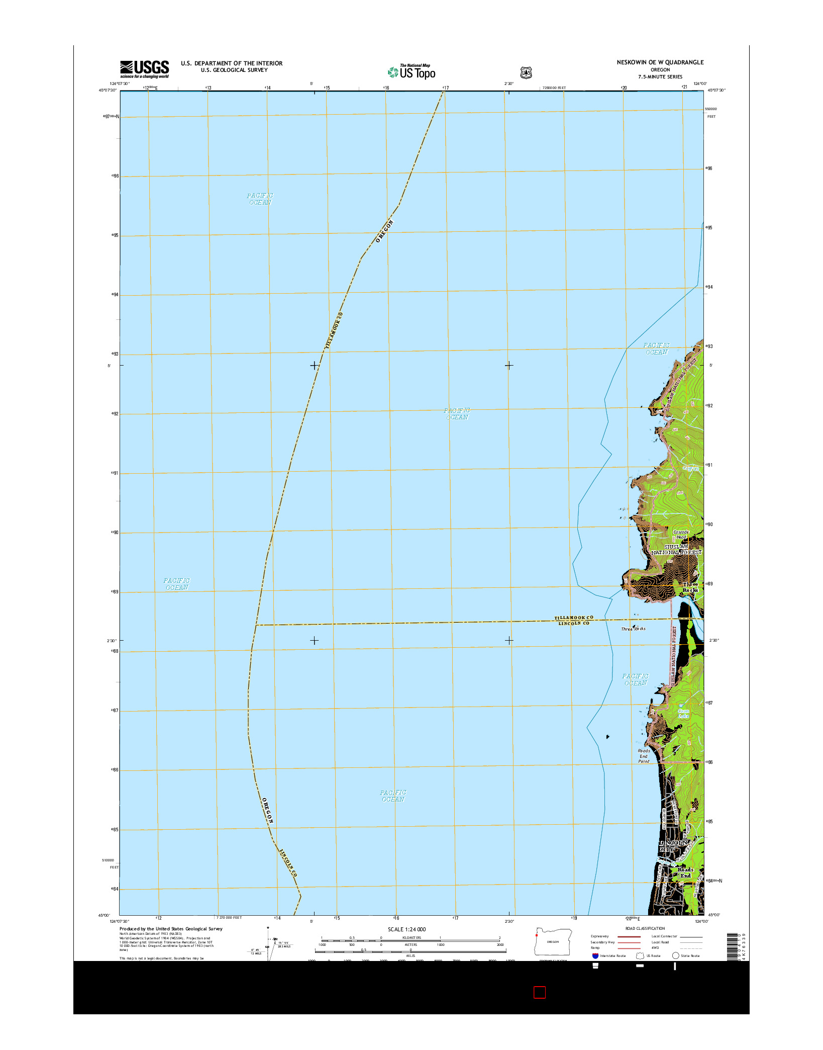 USGS US TOPO 7.5-MINUTE MAP FOR NESKOWIN OE W, OR 2014
