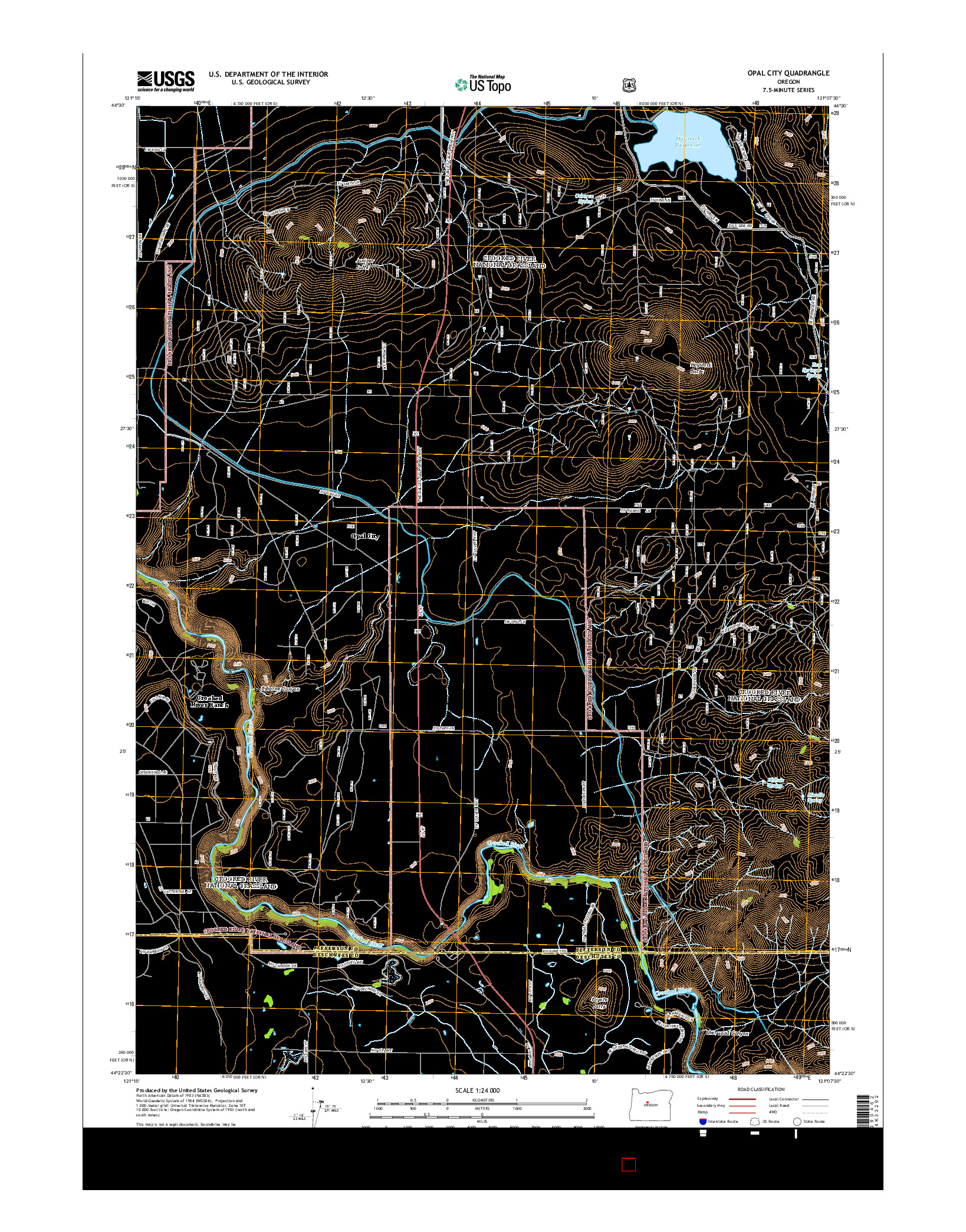 USGS US TOPO 7.5-MINUTE MAP FOR OPAL CITY, OR 2014