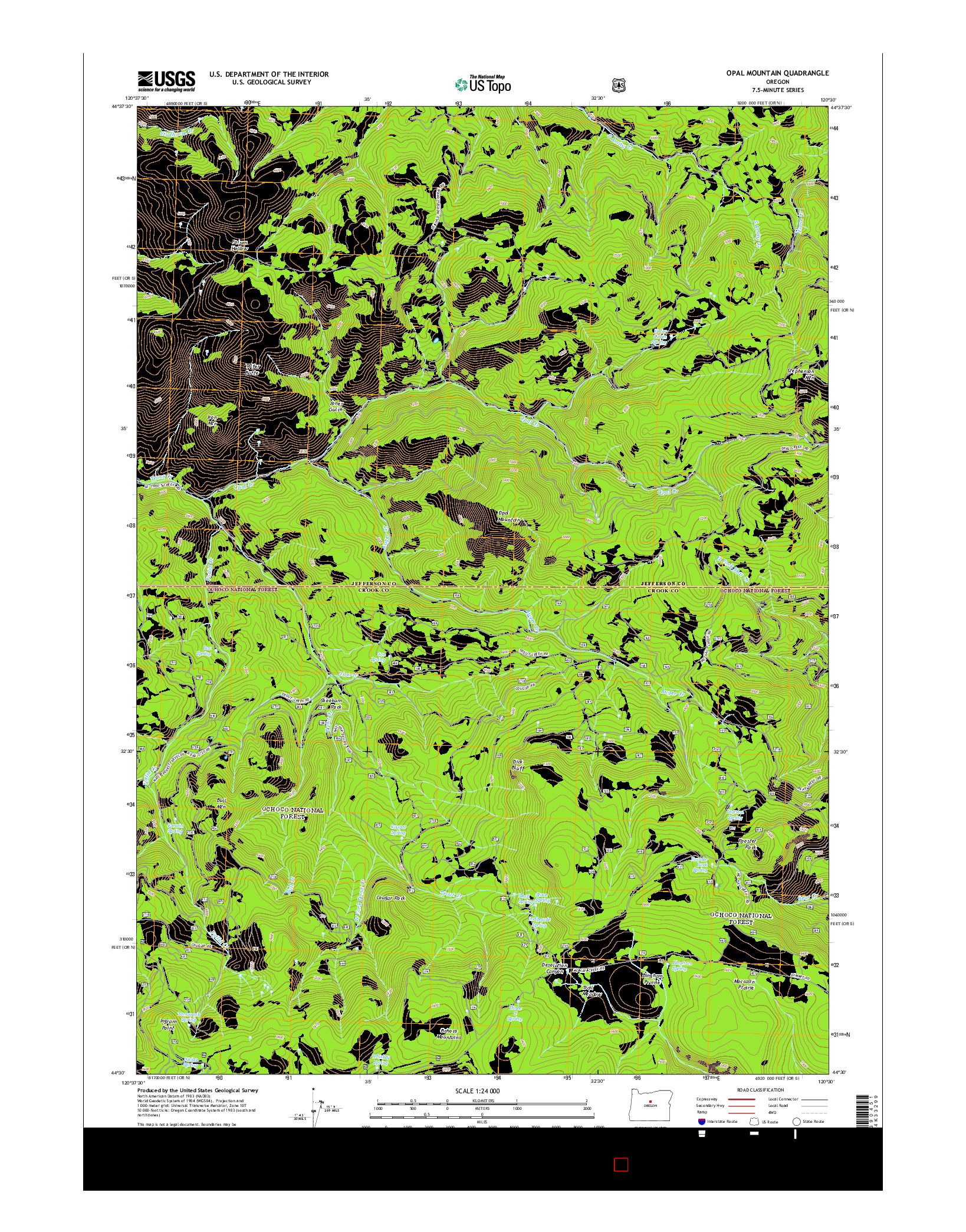 USGS US TOPO 7.5-MINUTE MAP FOR OPAL MOUNTAIN, OR 2014