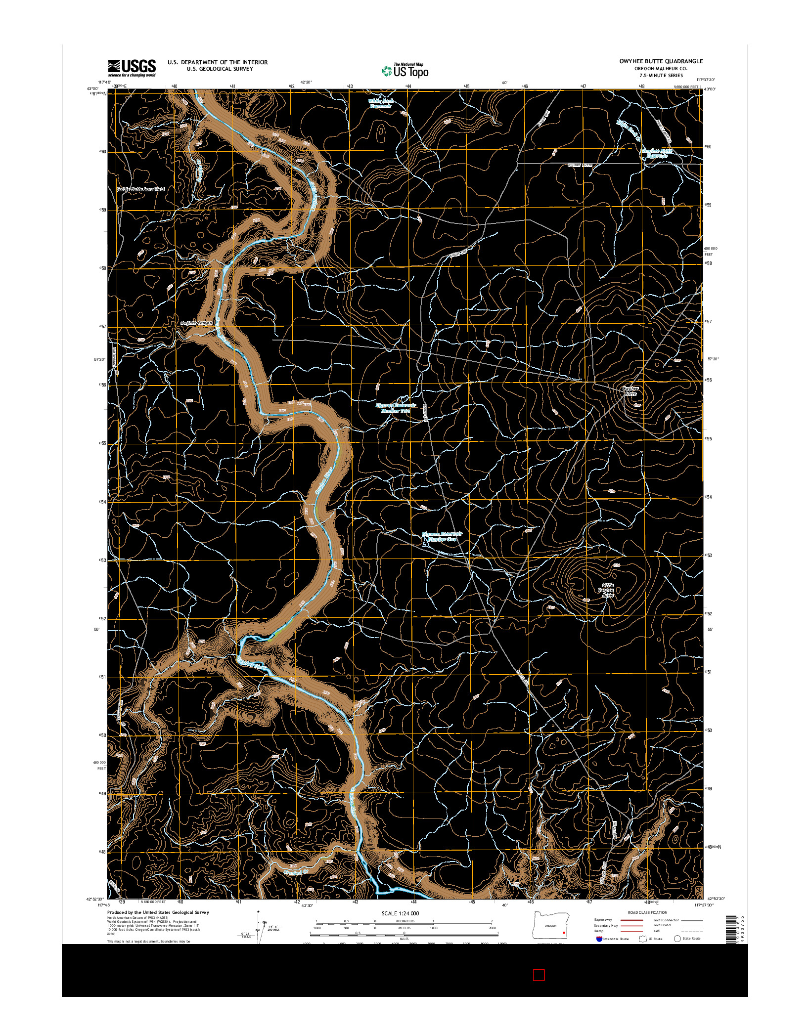 USGS US TOPO 7.5-MINUTE MAP FOR OWYHEE BUTTE, OR 2014