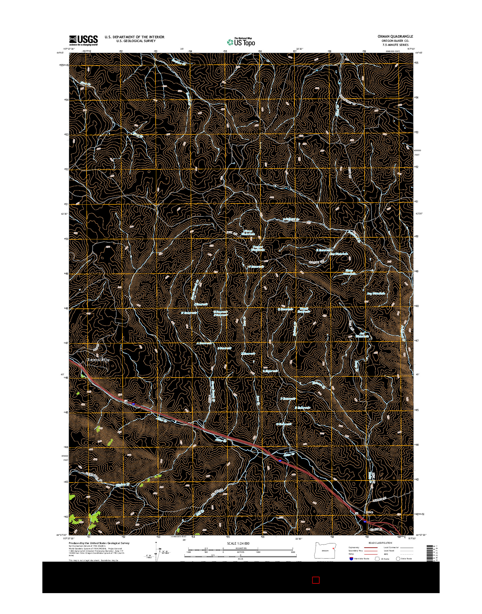 USGS US TOPO 7.5-MINUTE MAP FOR OXMAN, OR 2014