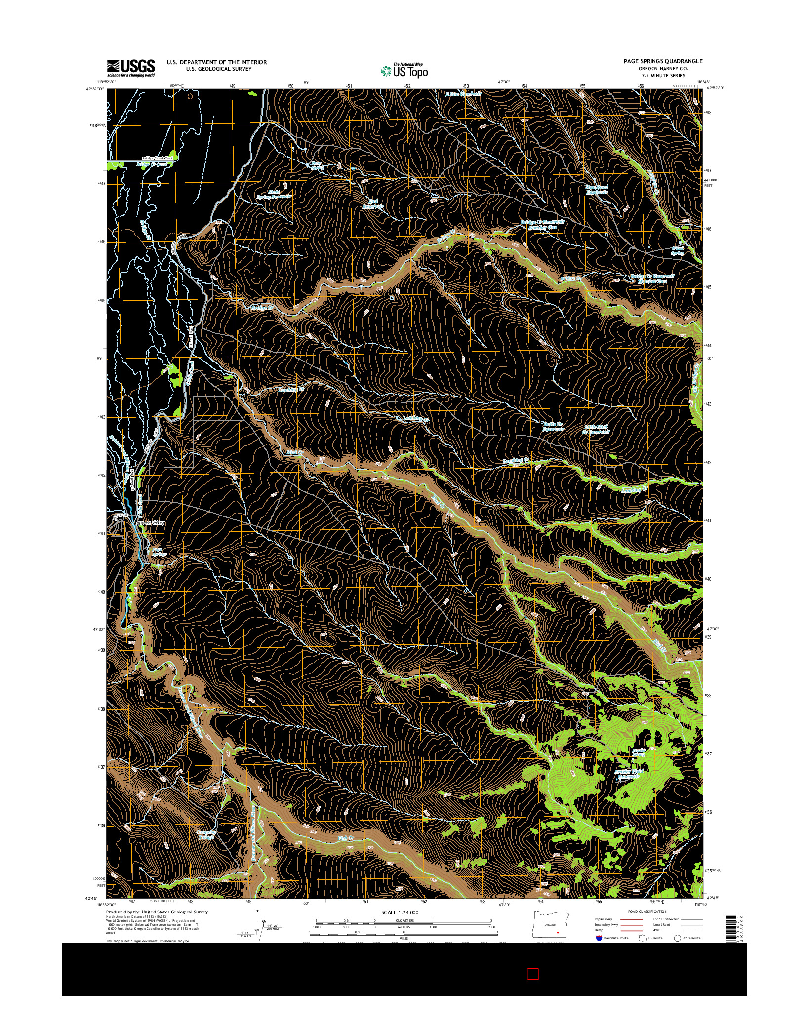 USGS US TOPO 7.5-MINUTE MAP FOR PAGE SPRINGS, OR 2014