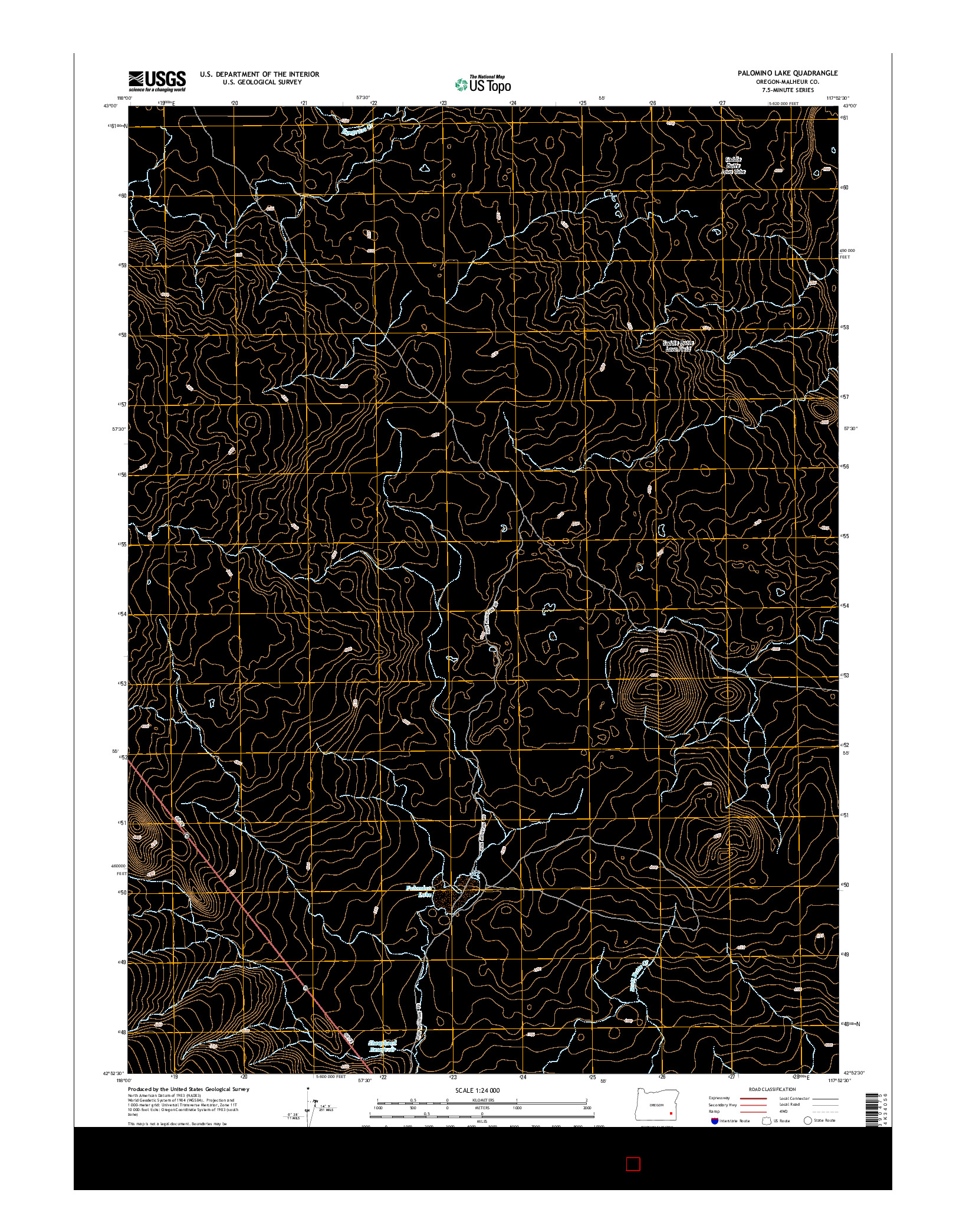 USGS US TOPO 7.5-MINUTE MAP FOR PALOMINO LAKE, OR 2014