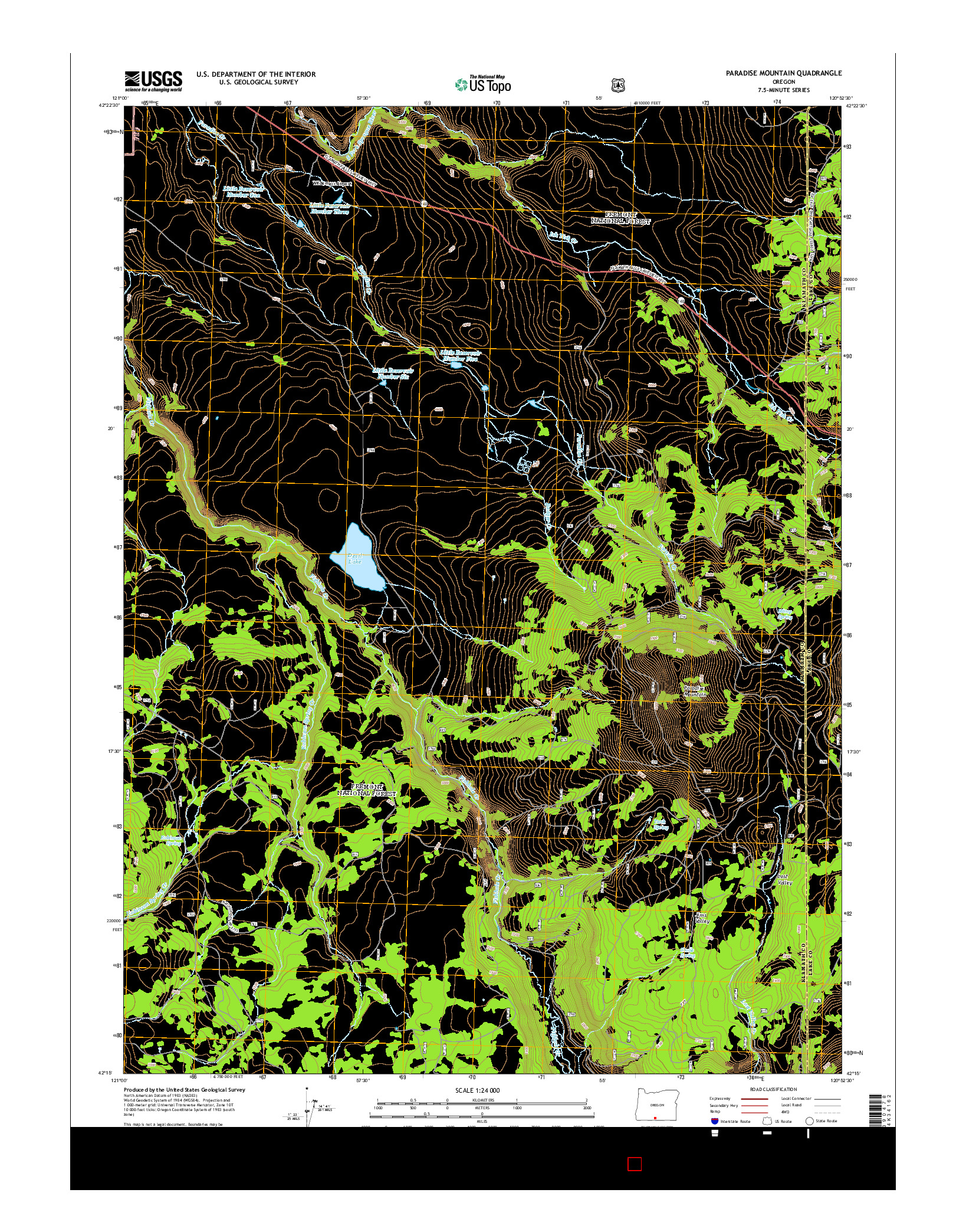 USGS US TOPO 7.5-MINUTE MAP FOR PARADISE MOUNTAIN, OR 2014