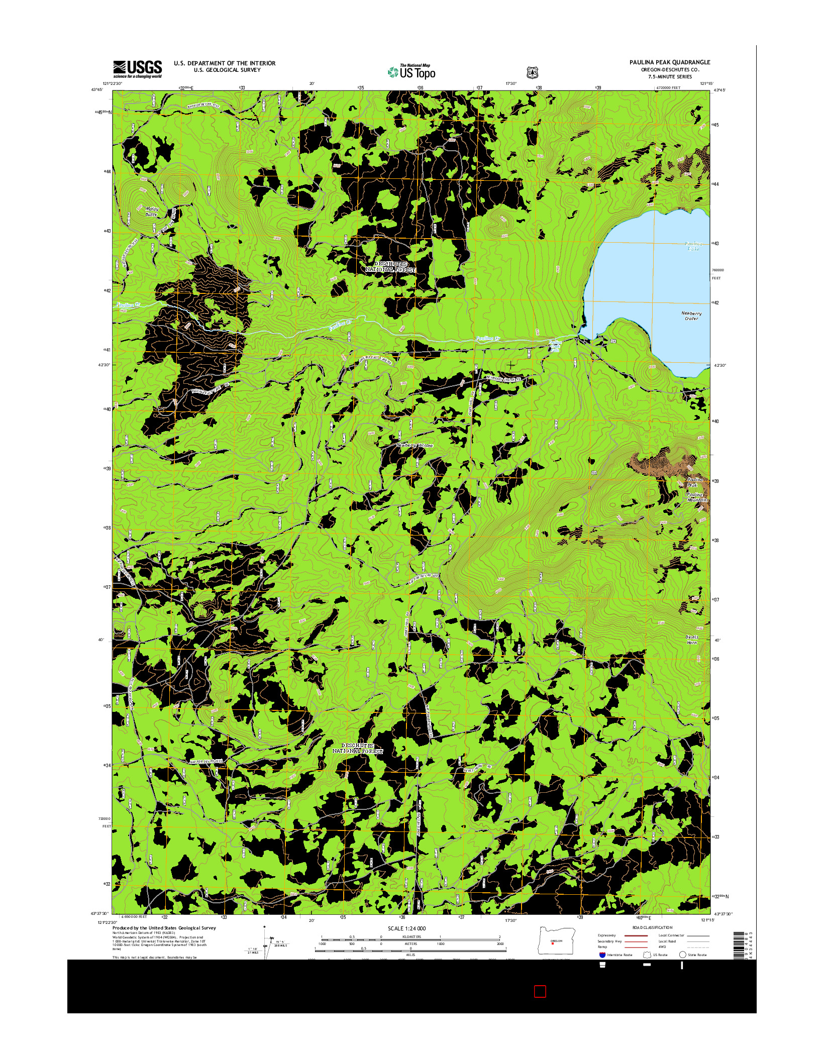 USGS US TOPO 7.5-MINUTE MAP FOR PAULINA PEAK, OR 2014
