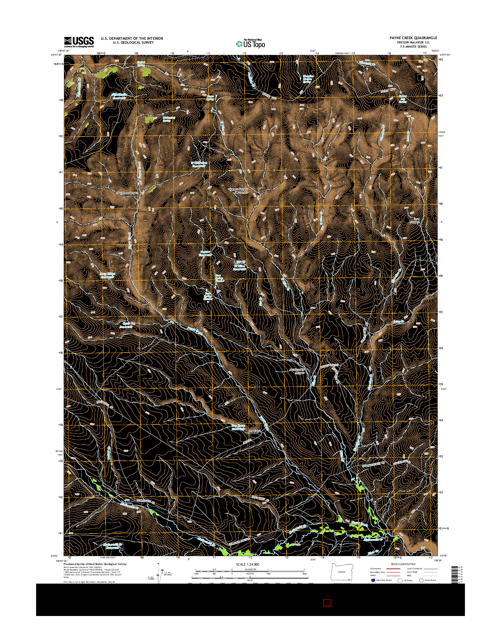 USGS US TOPO 7.5-MINUTE MAP FOR PAYNE CREEK, OR 2014