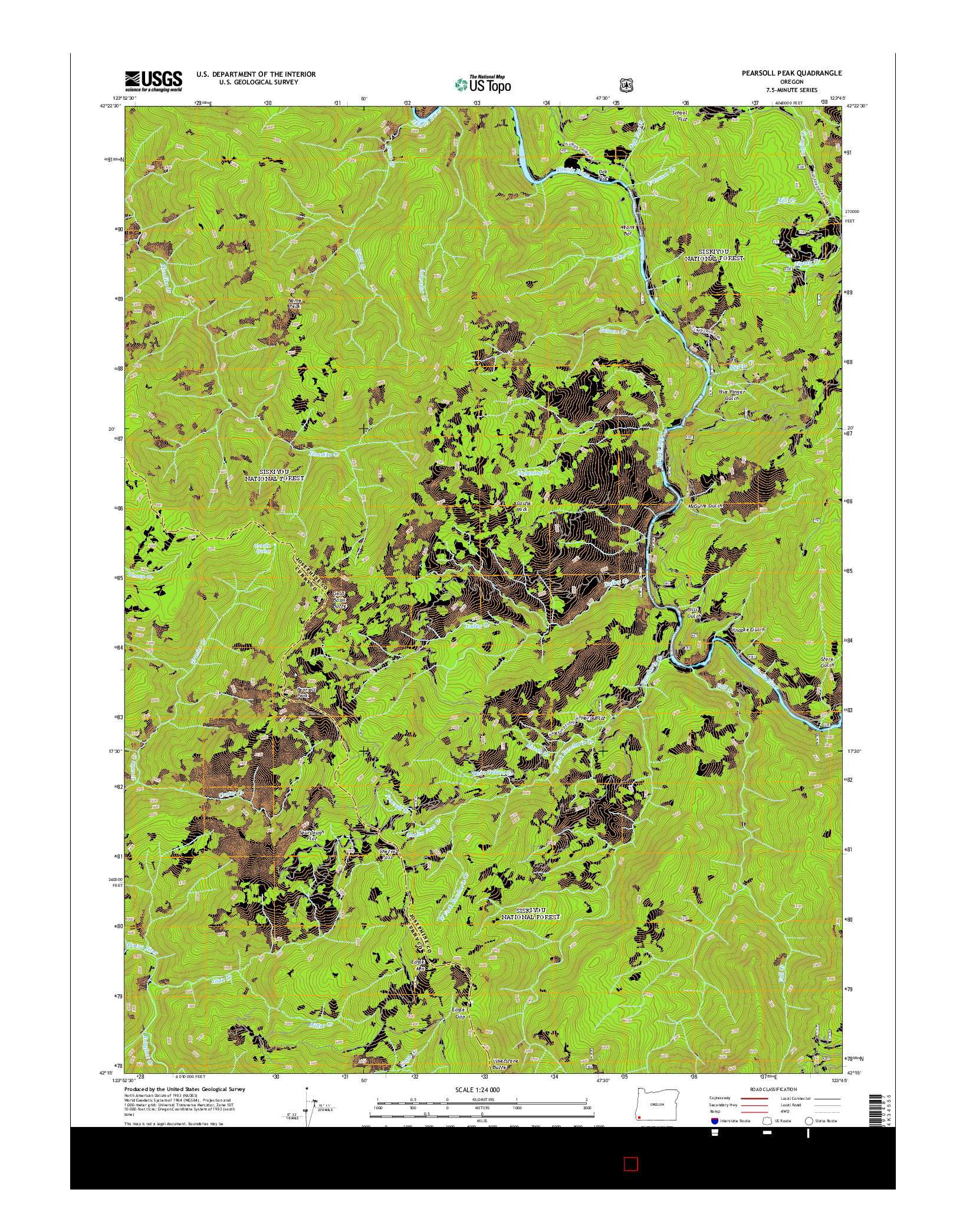 USGS US TOPO 7.5-MINUTE MAP FOR PEARSOLL PEAK, OR 2014