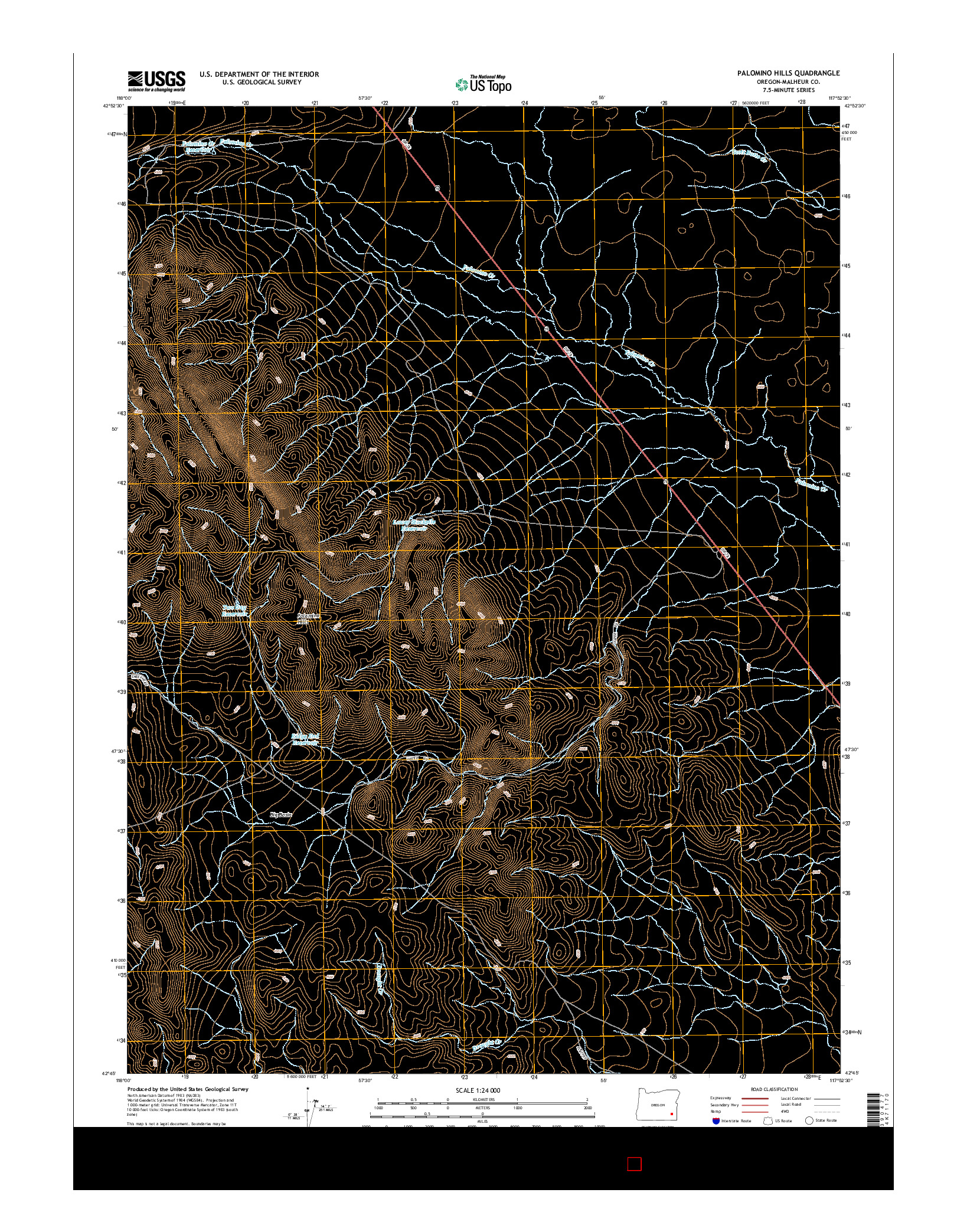 USGS US TOPO 7.5-MINUTE MAP FOR PALOMINO HILLS, OR 2014