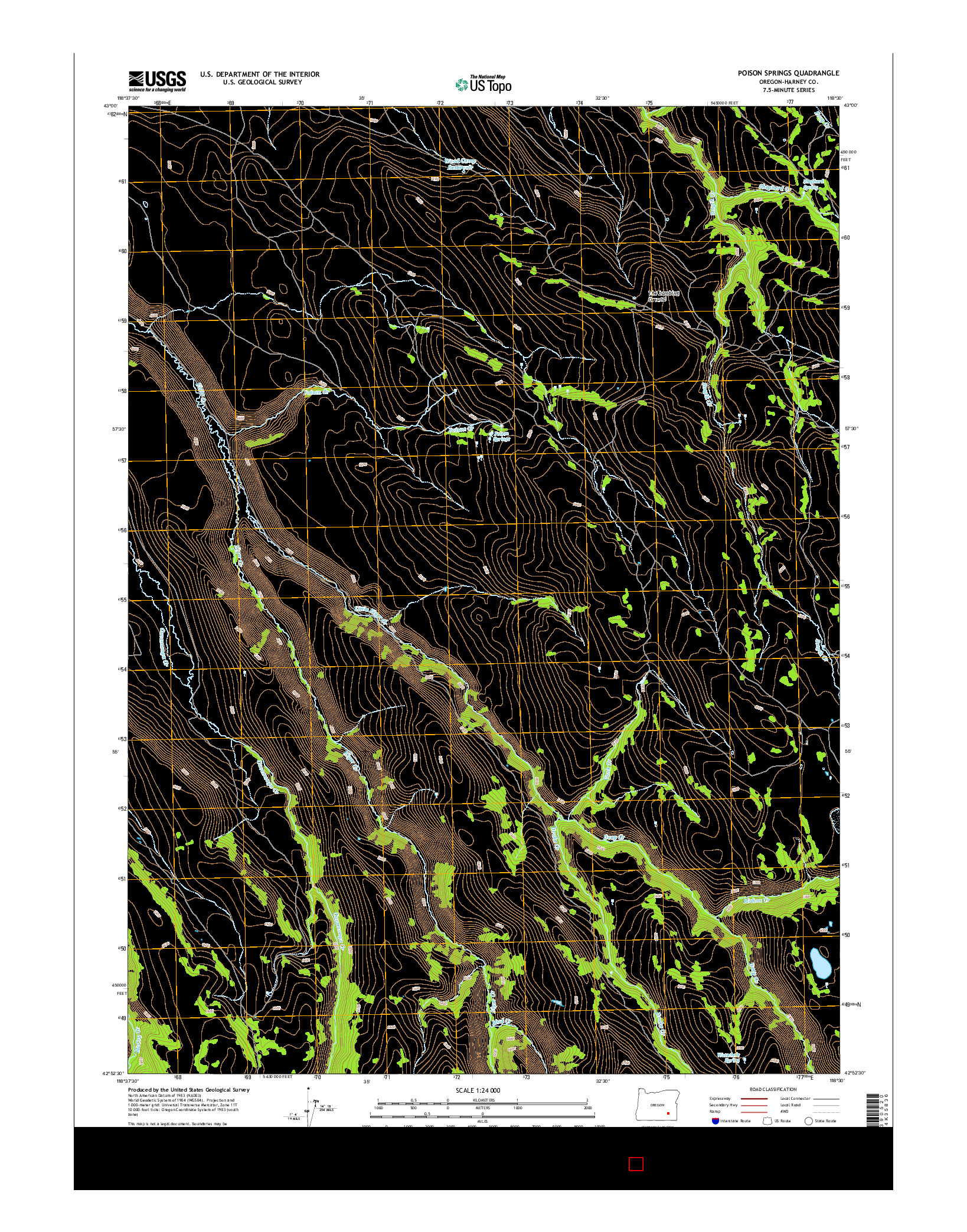 USGS US TOPO 7.5-MINUTE MAP FOR POISON SPRINGS, OR 2014