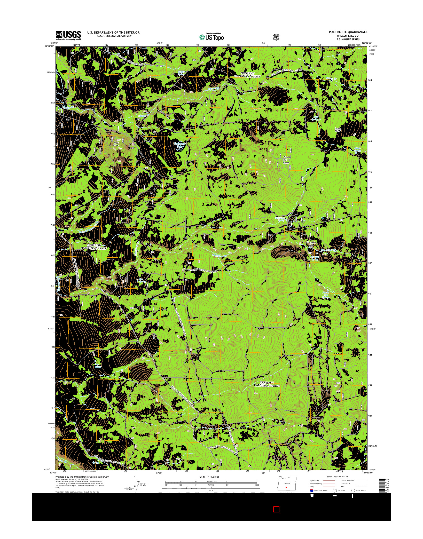 USGS US TOPO 7.5-MINUTE MAP FOR POLE BUTTE, OR 2014