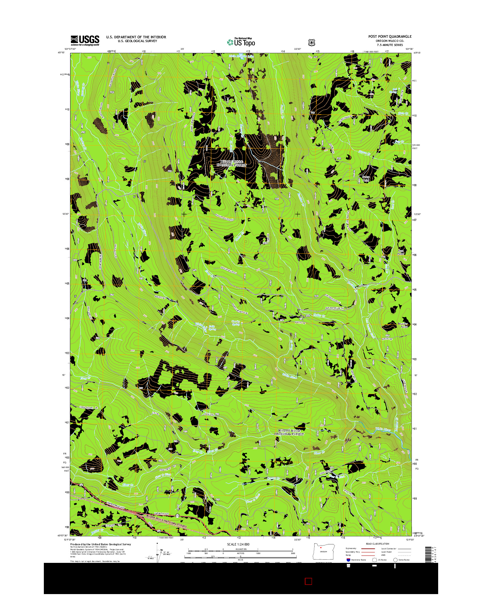 USGS US TOPO 7.5-MINUTE MAP FOR POST POINT, OR 2014