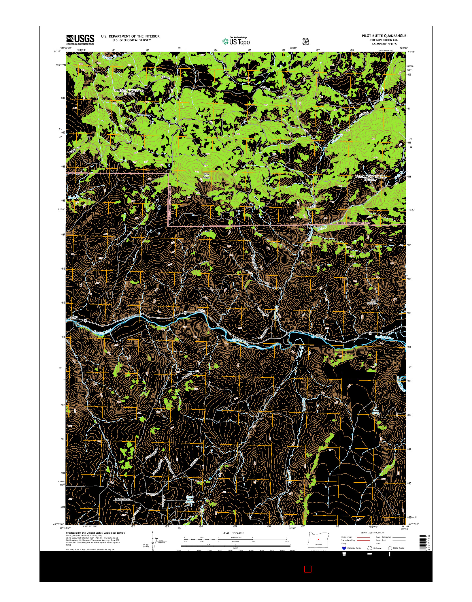 USGS US TOPO 7.5-MINUTE MAP FOR PILOT BUTTE, OR 2014