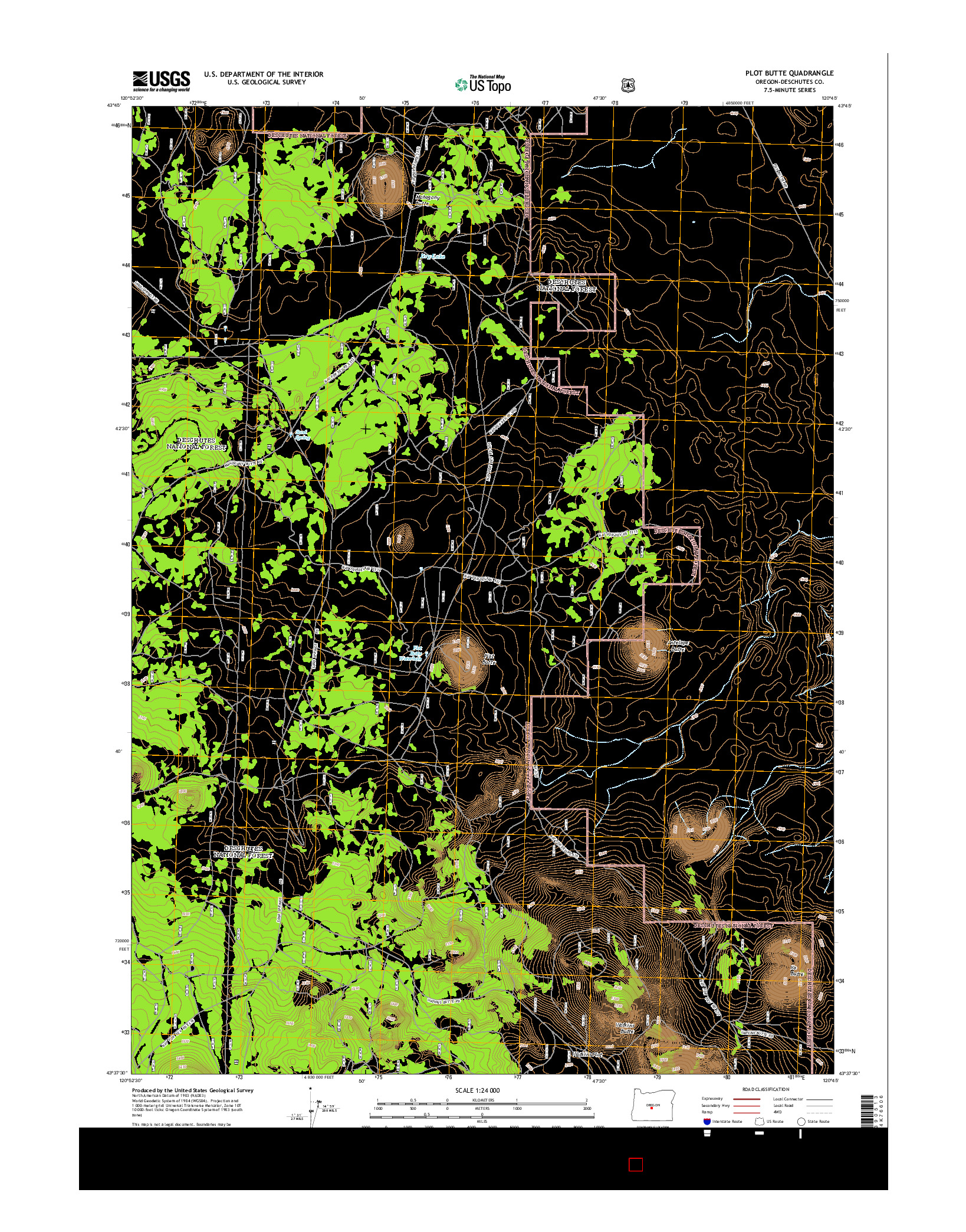 USGS US TOPO 7.5-MINUTE MAP FOR PLOT BUTTE, OR 2014