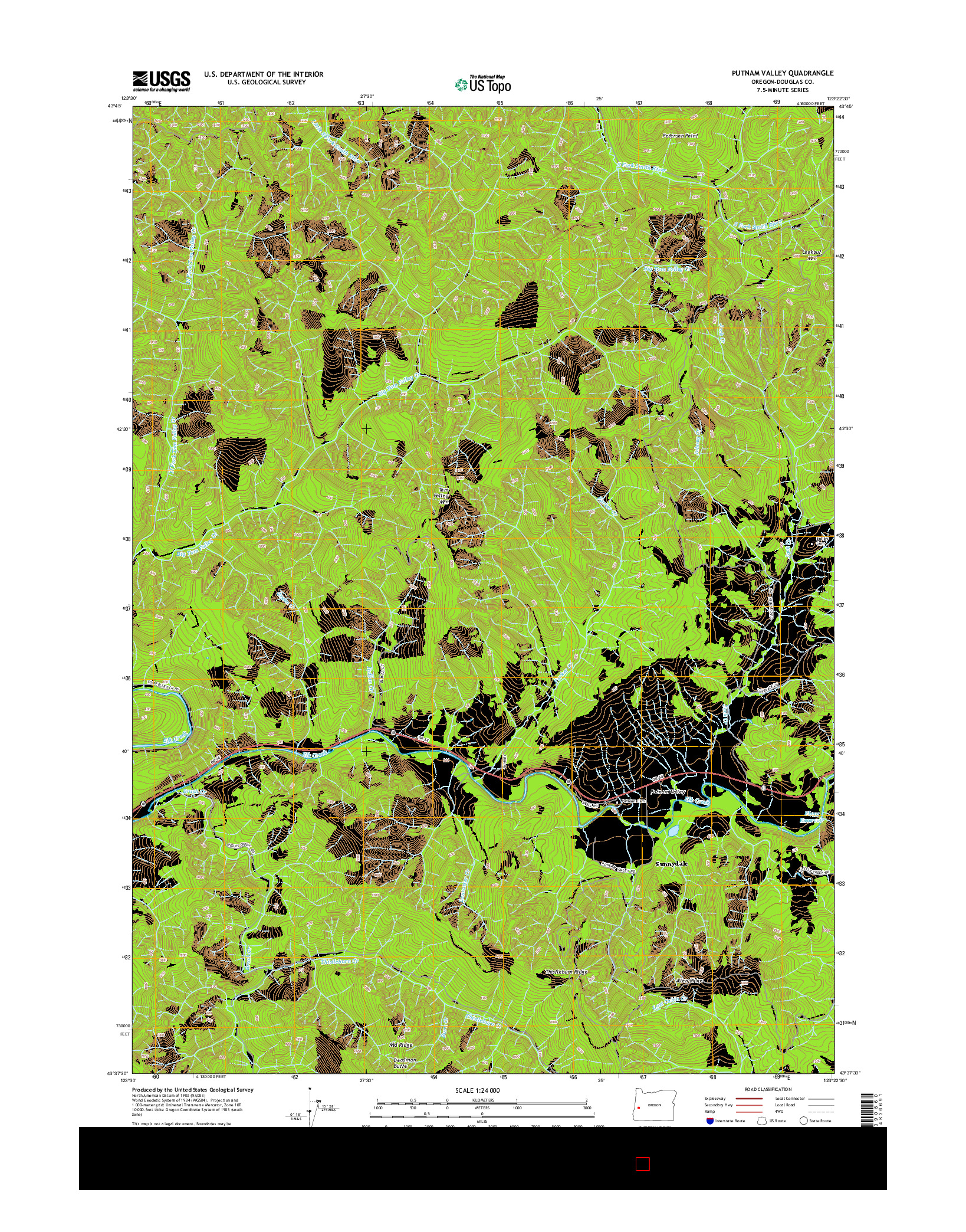 USGS US TOPO 7.5-MINUTE MAP FOR PUTNAM VALLEY, OR 2014