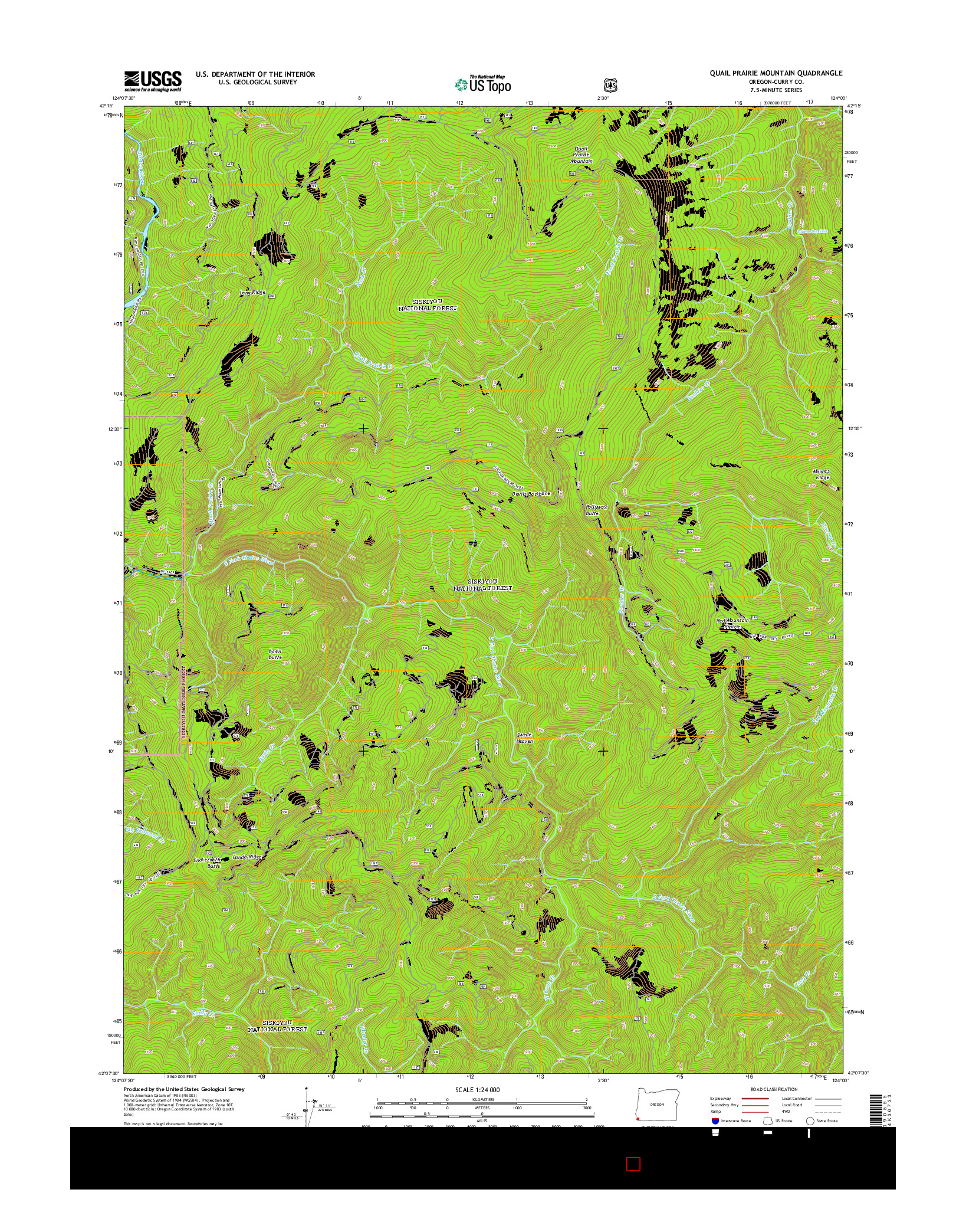 USGS US TOPO 7.5-MINUTE MAP FOR QUAIL PRAIRIE MOUNTAIN, OR 2014