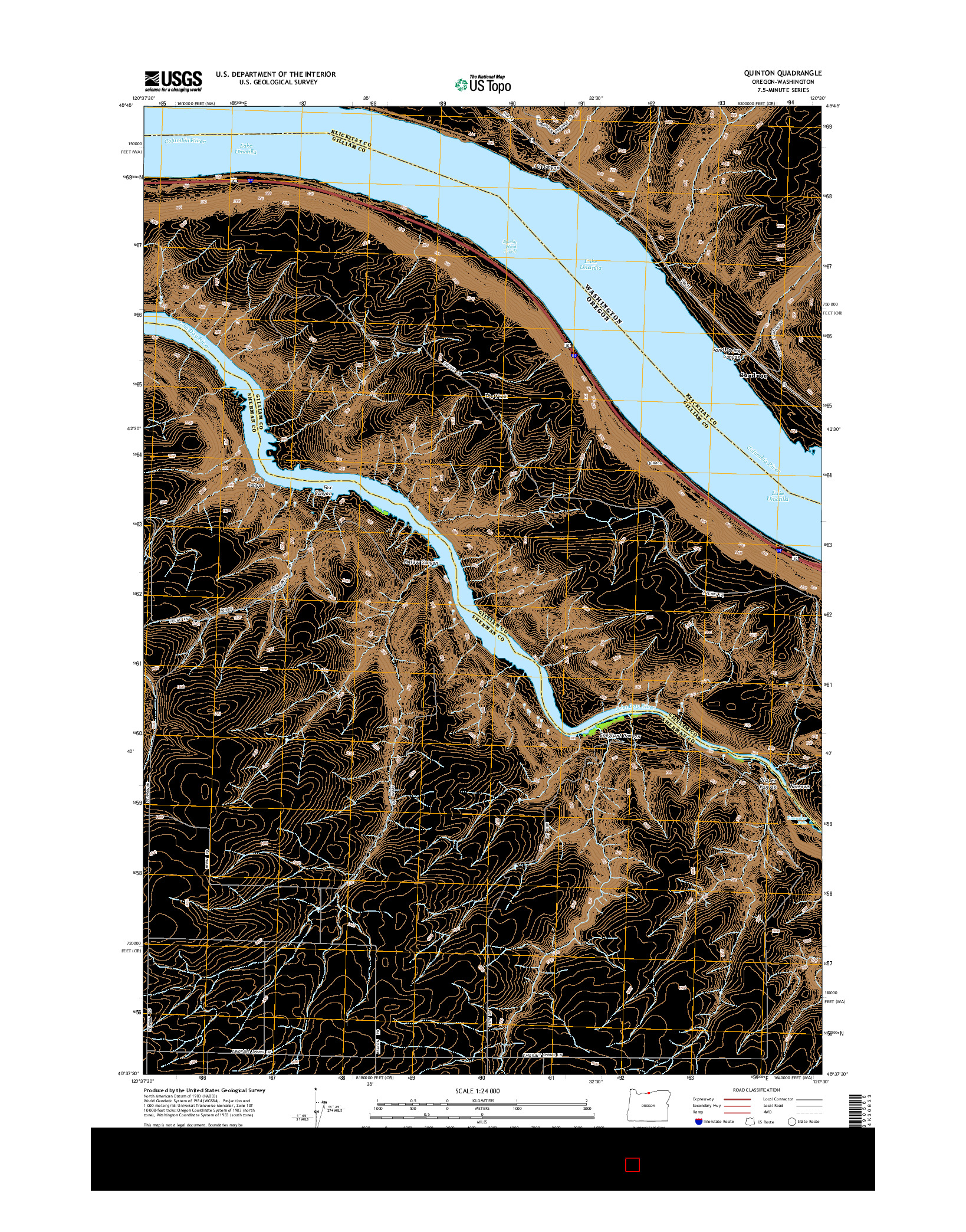 USGS US TOPO 7.5-MINUTE MAP FOR QUINTON, OR-WA 2014