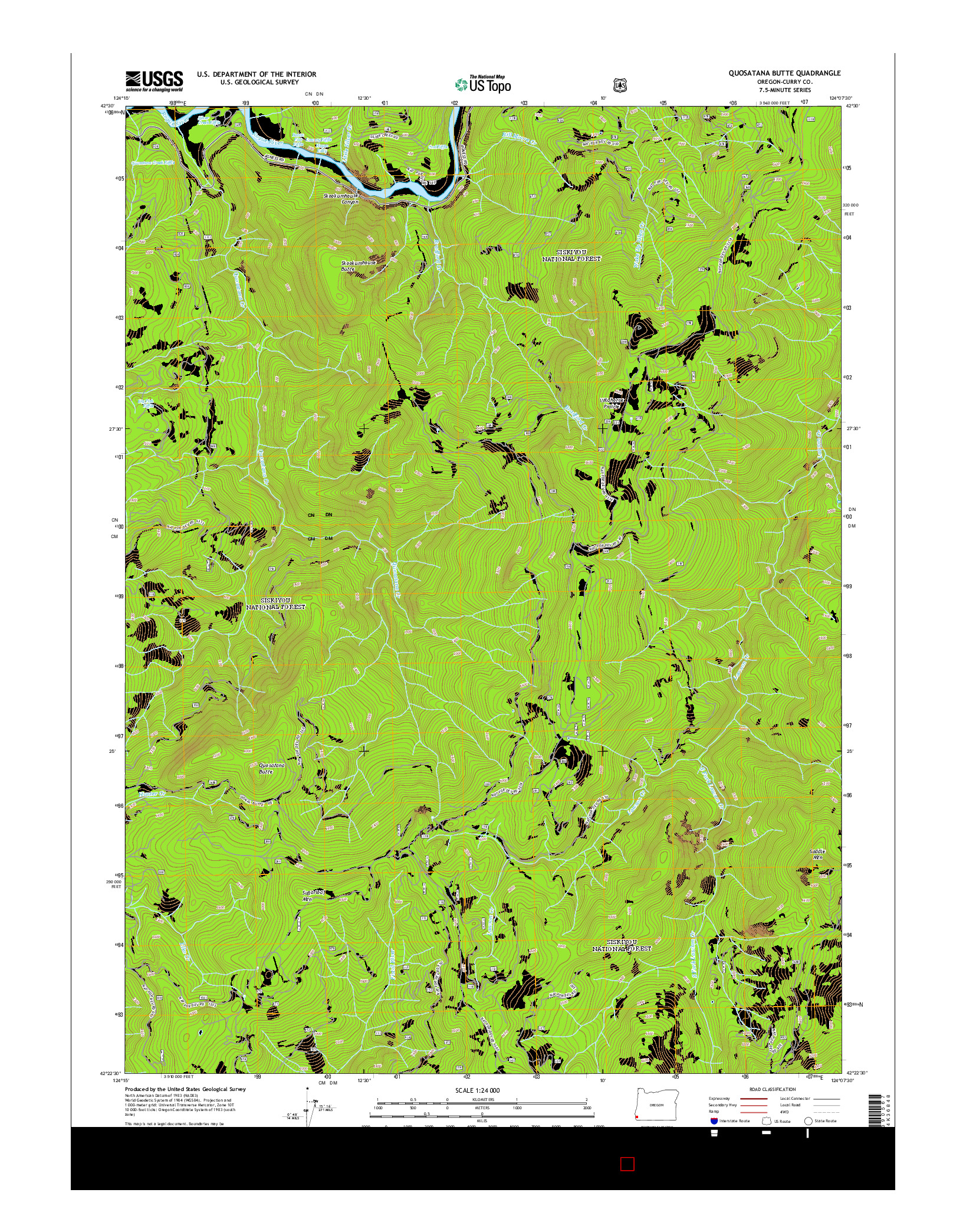 USGS US TOPO 7.5-MINUTE MAP FOR QUOSATANA BUTTE, OR 2014
