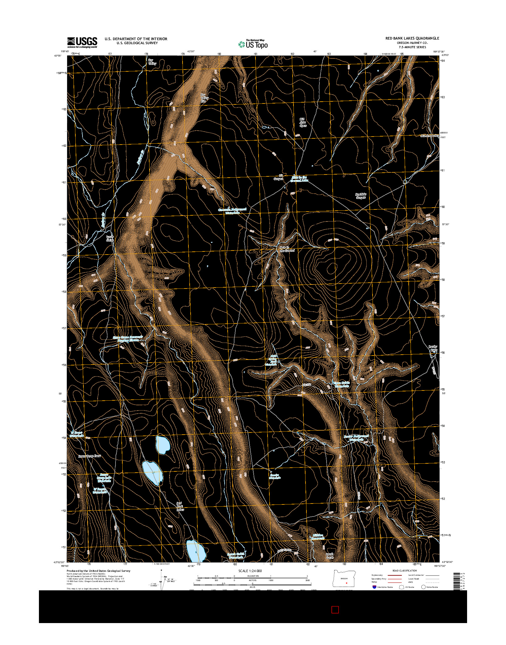 USGS US TOPO 7.5-MINUTE MAP FOR RED BANK LAKES, OR 2014