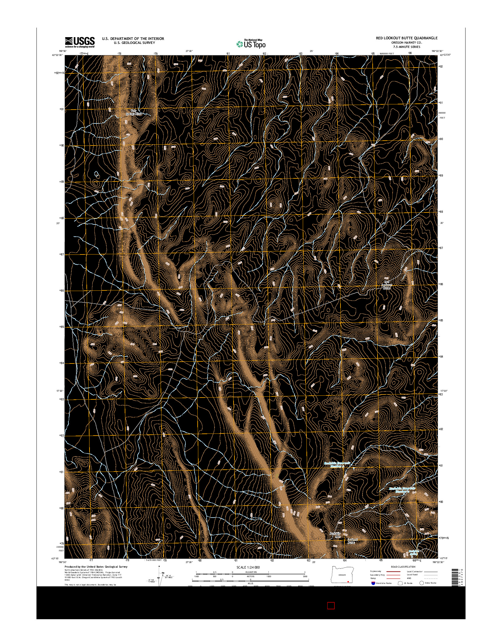 USGS US TOPO 7.5-MINUTE MAP FOR RED LOOKOUT BUTTE, OR 2014