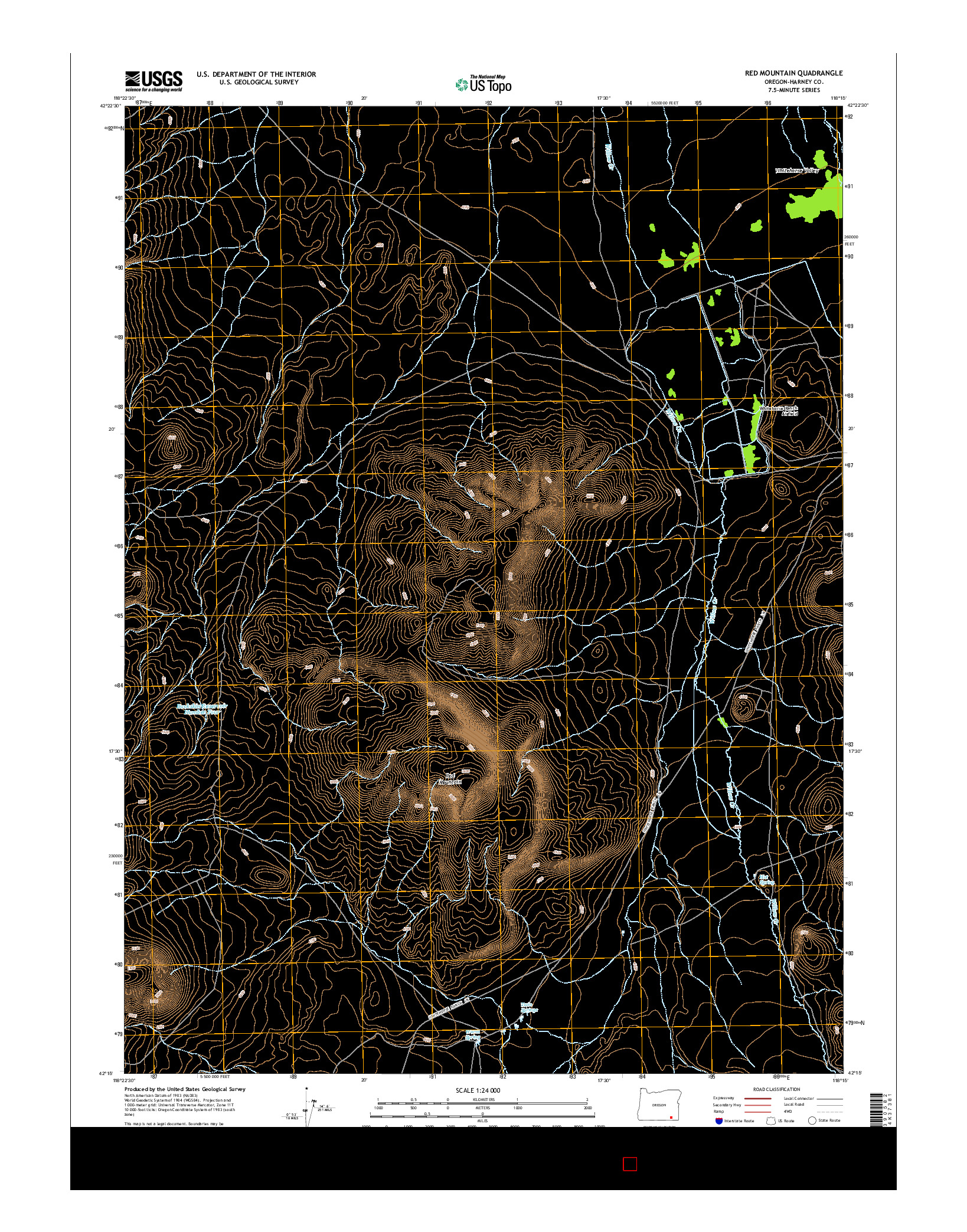 USGS US TOPO 7.5-MINUTE MAP FOR RED MOUNTAIN, OR 2014