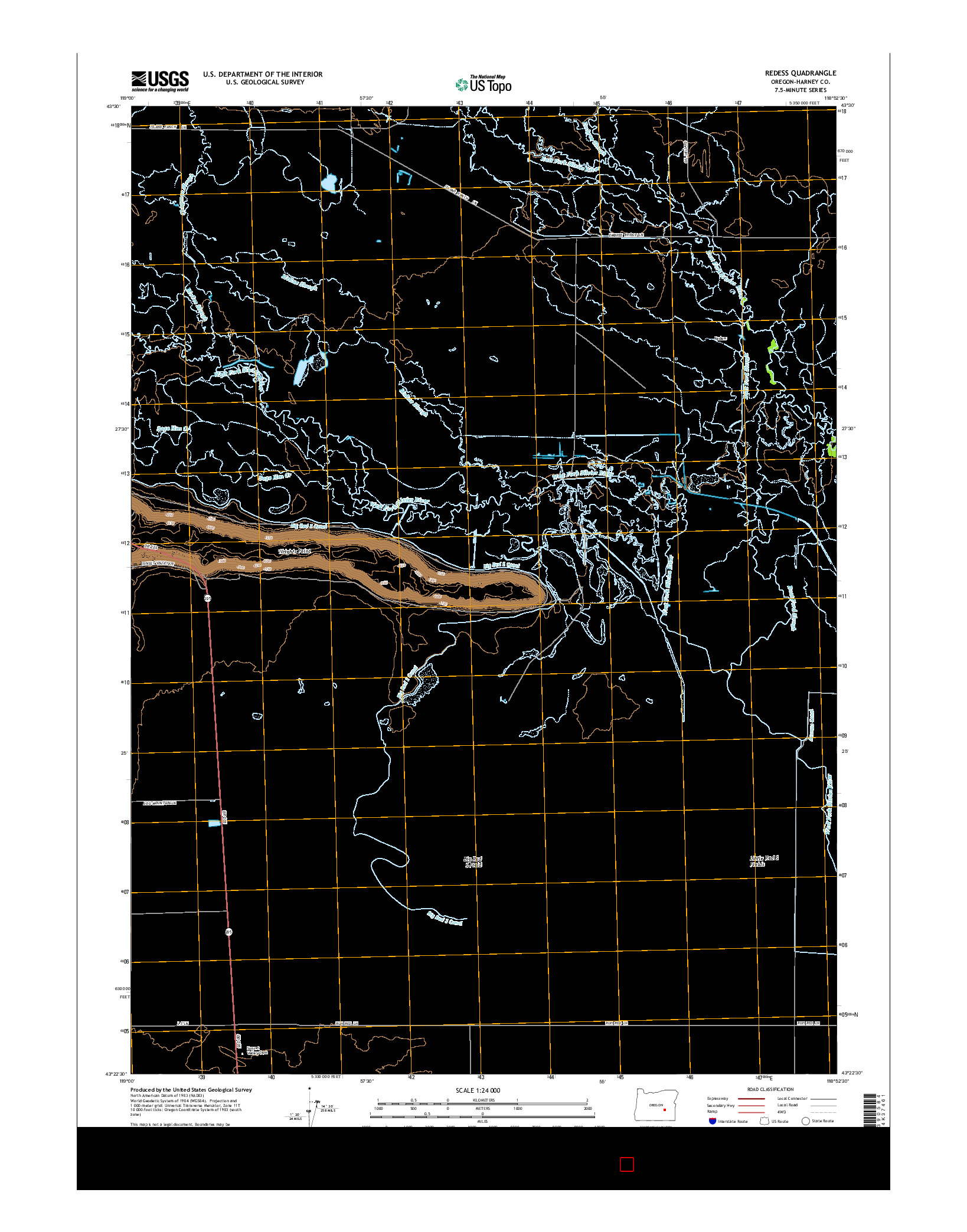 USGS US TOPO 7.5-MINUTE MAP FOR REDESS, OR 2014