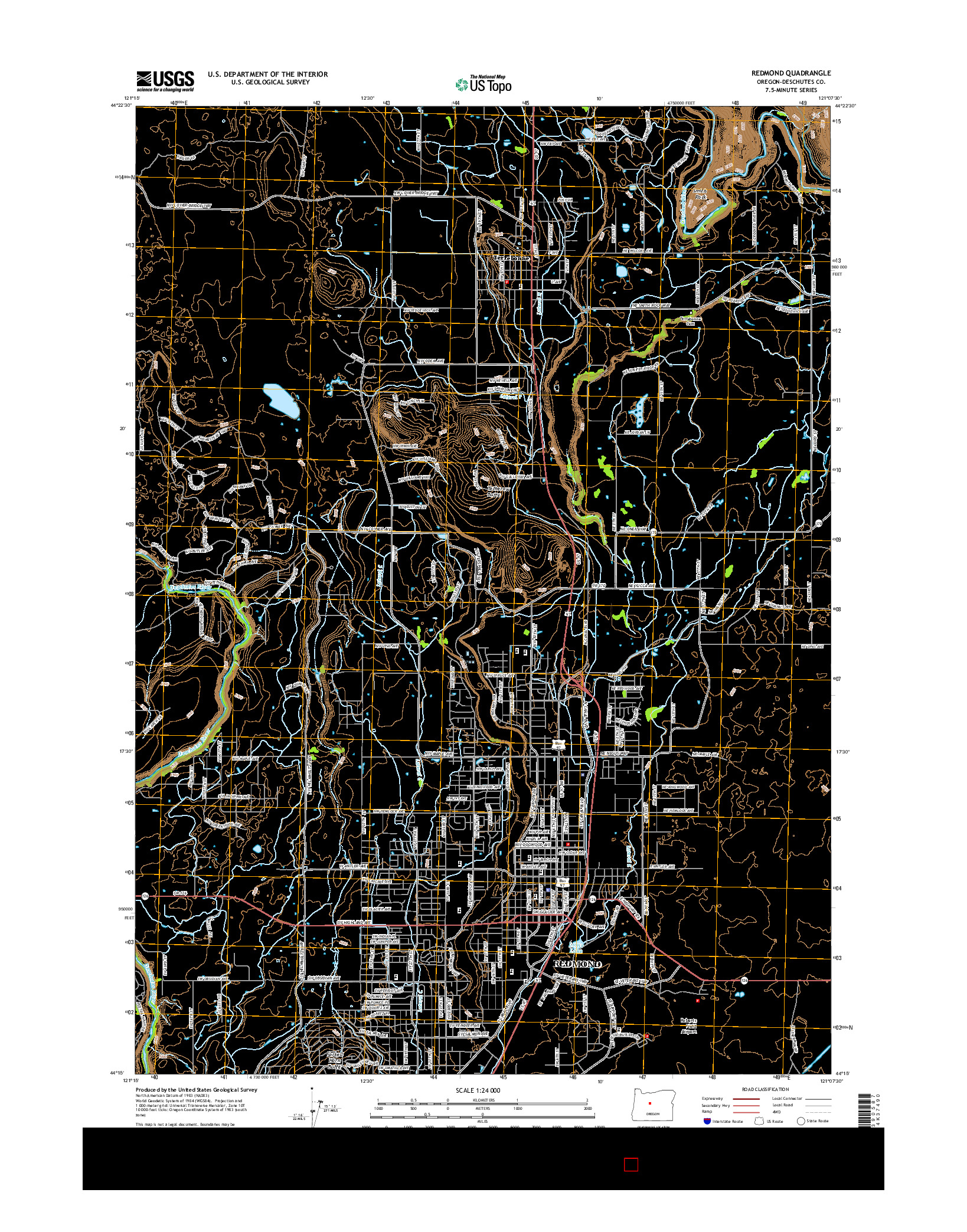 USGS US TOPO 7.5-MINUTE MAP FOR REDMOND, OR 2014