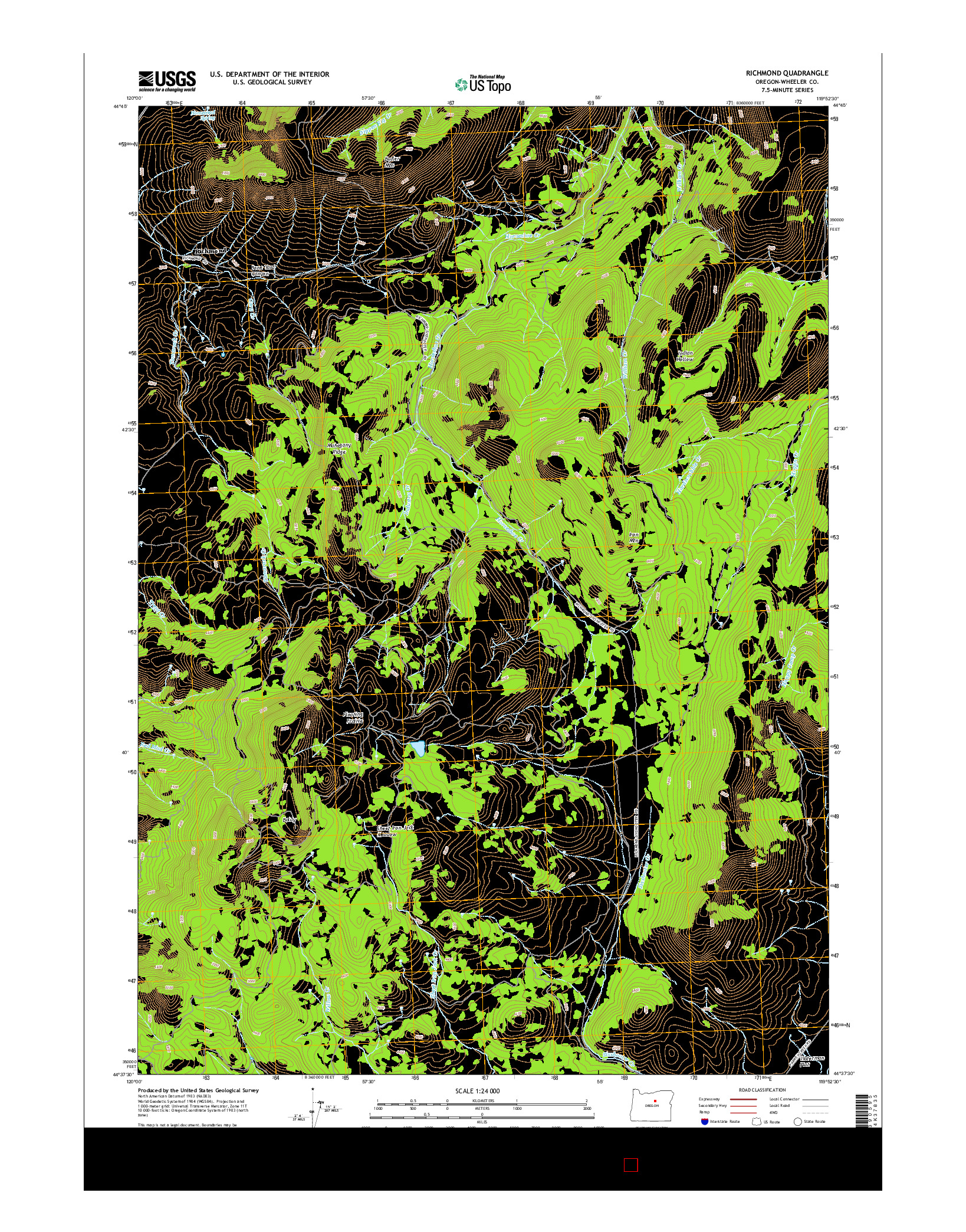 USGS US TOPO 7.5-MINUTE MAP FOR RICHMOND, OR 2014
