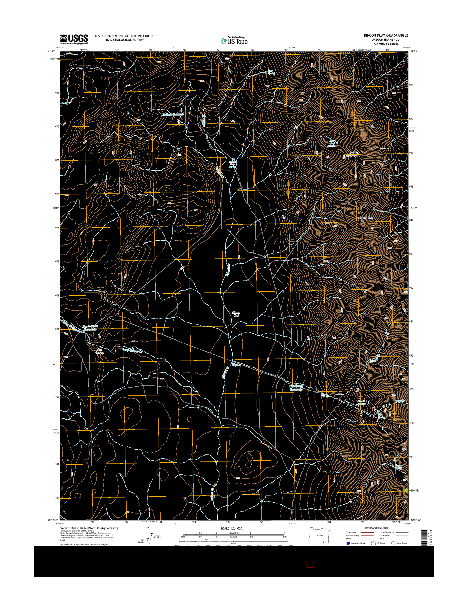 USGS US TOPO 7.5-MINUTE MAP FOR RINCON FLAT, OR 2014