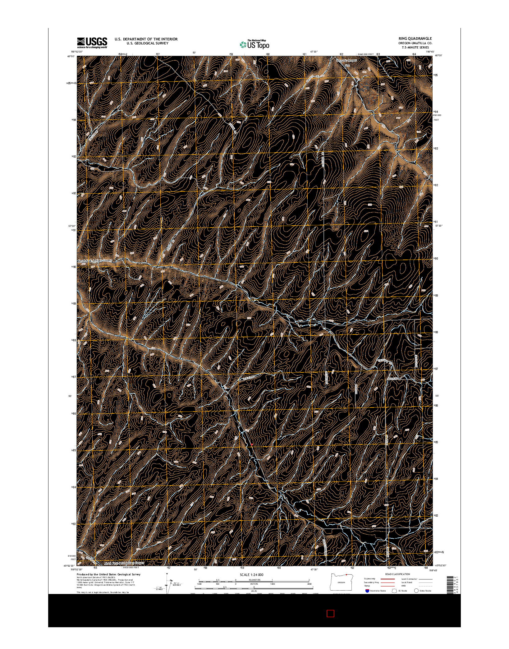 USGS US TOPO 7.5-MINUTE MAP FOR RING, OR 2014