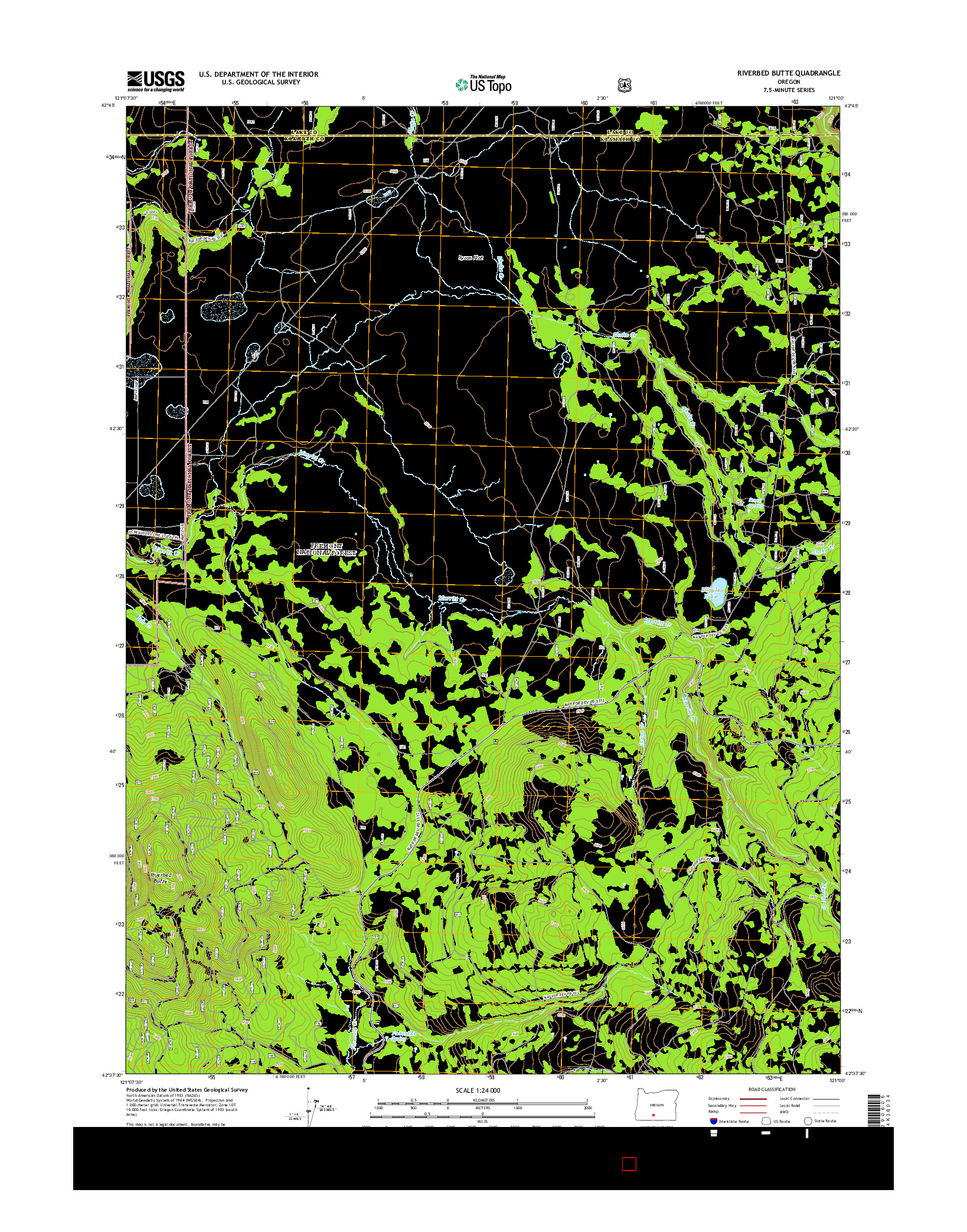 USGS US TOPO 7.5-MINUTE MAP FOR RIVERBED BUTTE, OR 2014