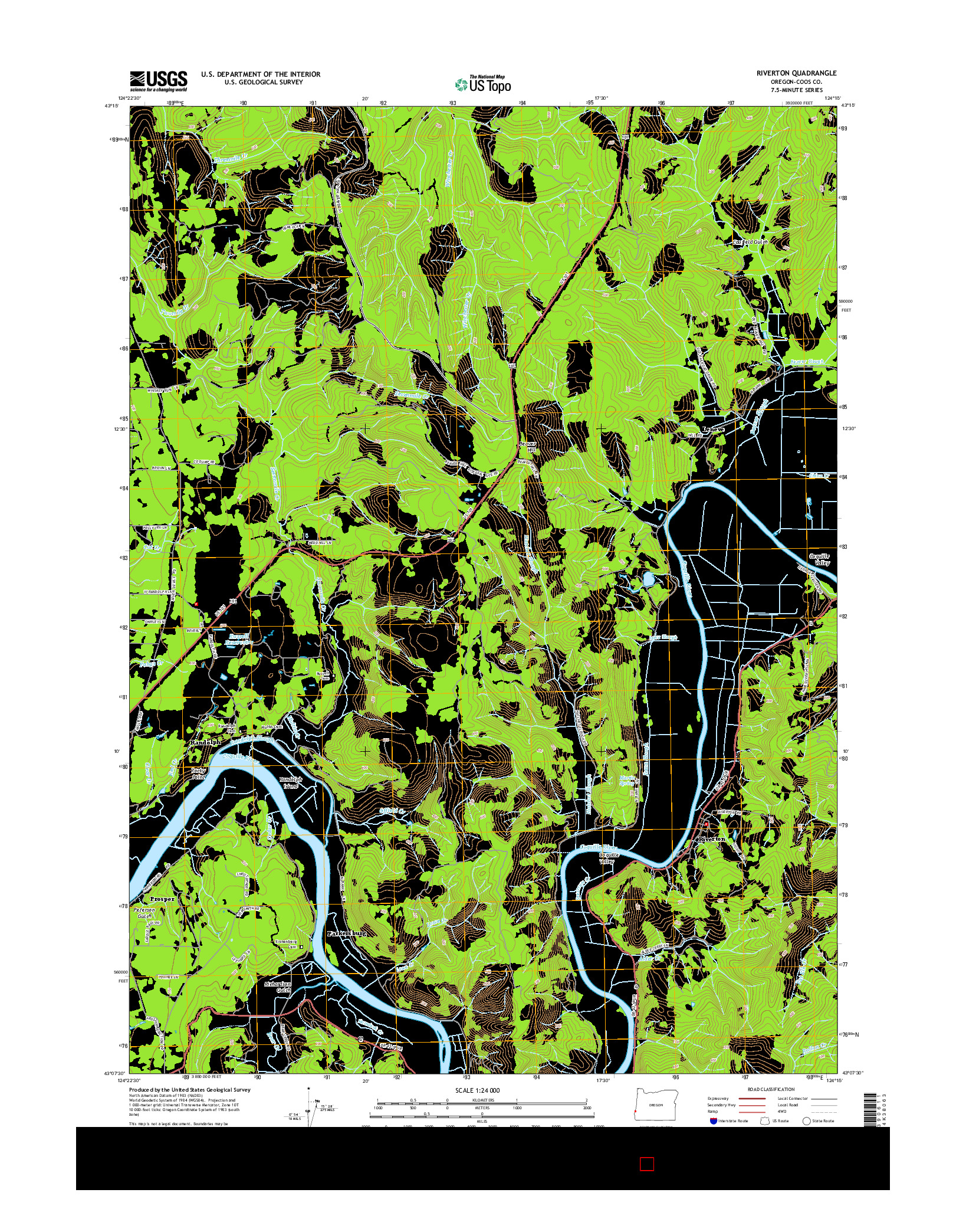 USGS US TOPO 7.5-MINUTE MAP FOR RIVERTON, OR 2014