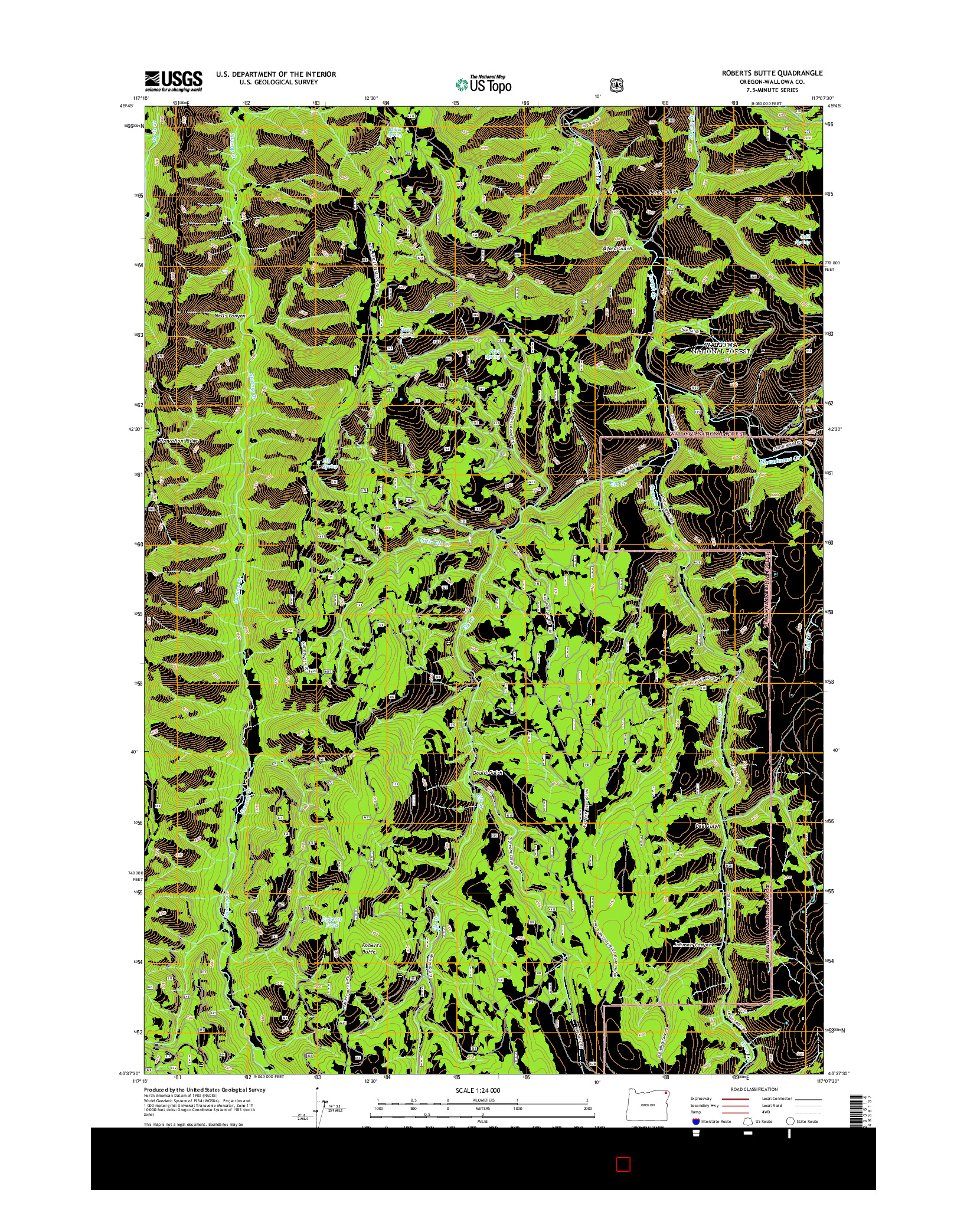 USGS US TOPO 7.5-MINUTE MAP FOR ROBERTS BUTTE, OR 2014