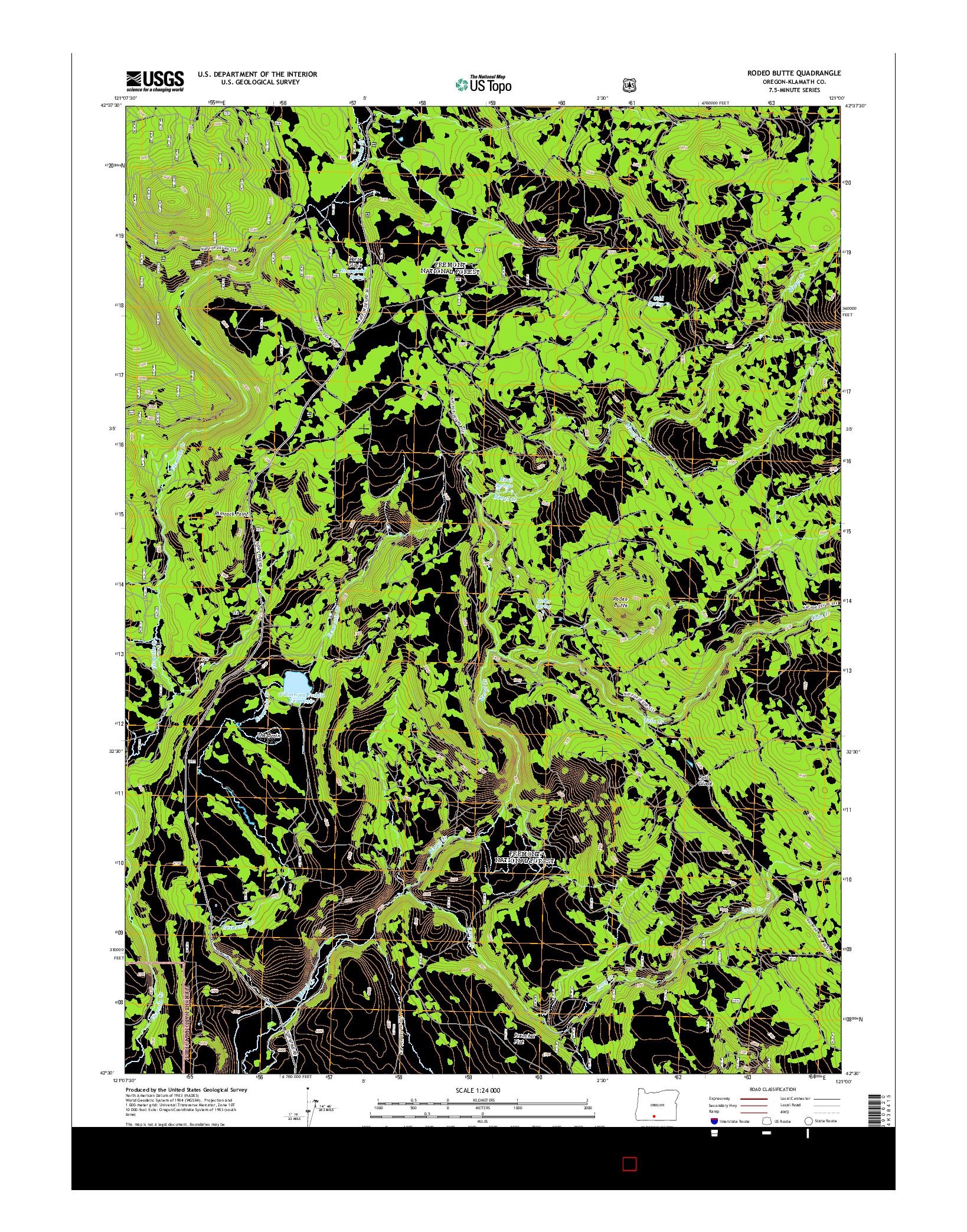 USGS US TOPO 7.5-MINUTE MAP FOR RODEO BUTTE, OR 2014