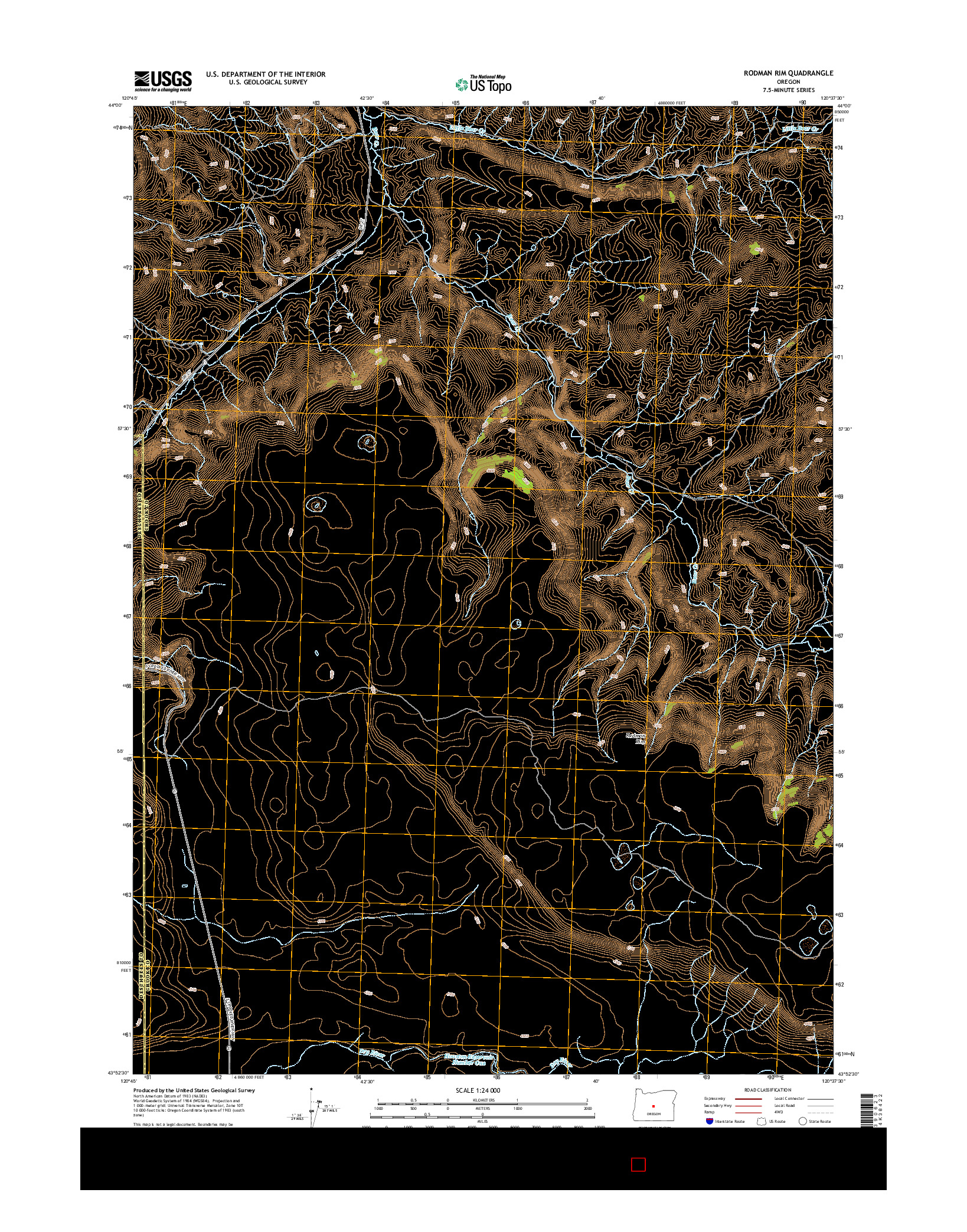 USGS US TOPO 7.5-MINUTE MAP FOR RODMAN RIM, OR 2014