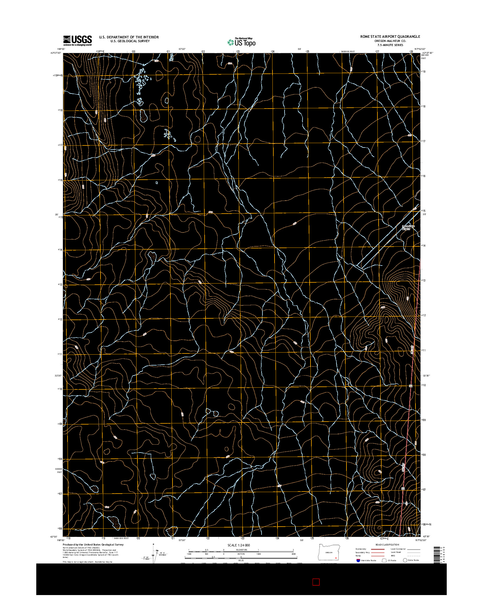 USGS US TOPO 7.5-MINUTE MAP FOR ROME STATE AIRPORT, OR 2014